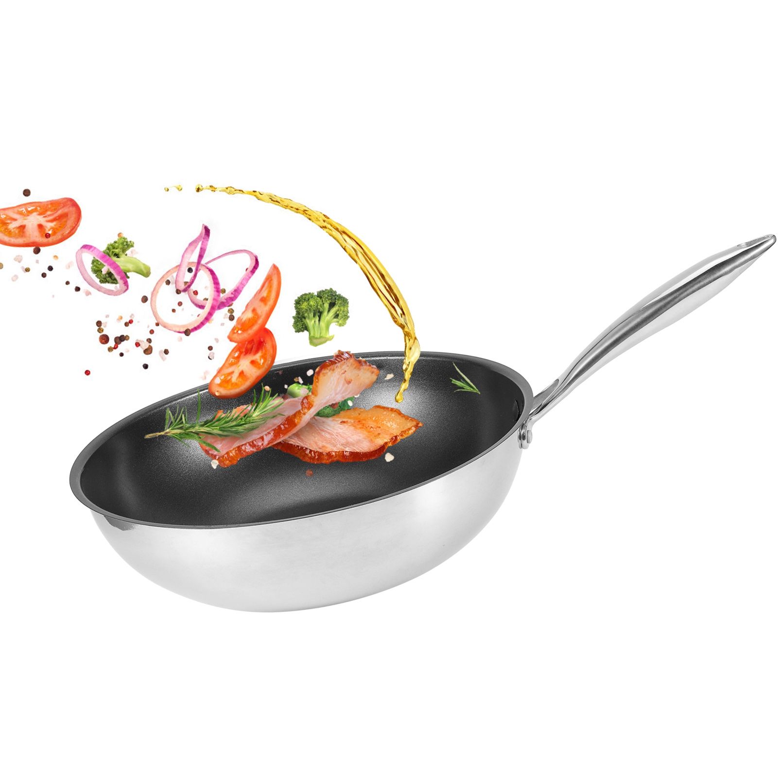 NonStick Frying Pan Composite Stainless Steel Induction Cooker Cooking Tool view 10
