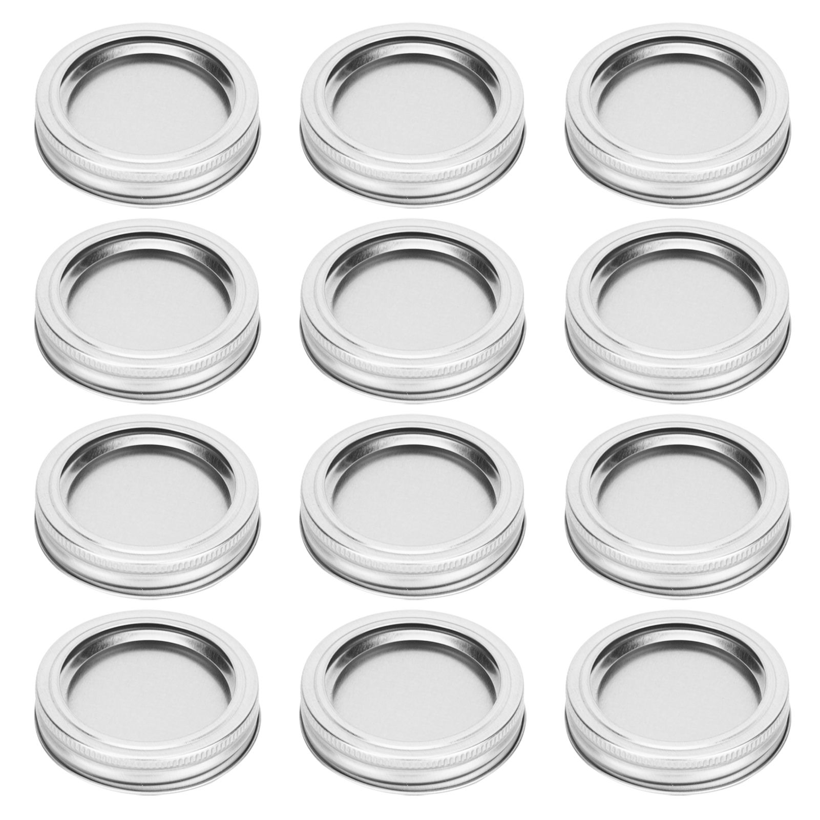 12pcs 70mm Round Regular Mouth SplitType Jar Lid Container Sealing Cover for view 2