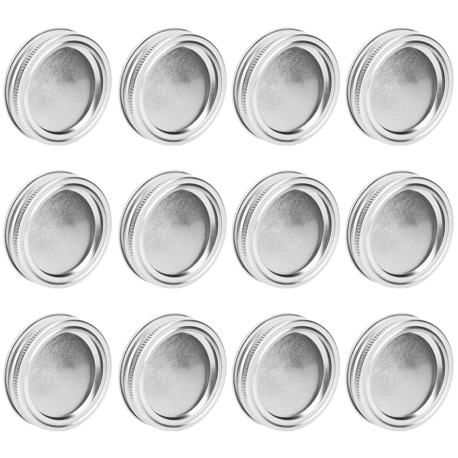 12pcs 70mm Round Regular Mouth SplitType Jar Lid Container Sealing Cover for view 3