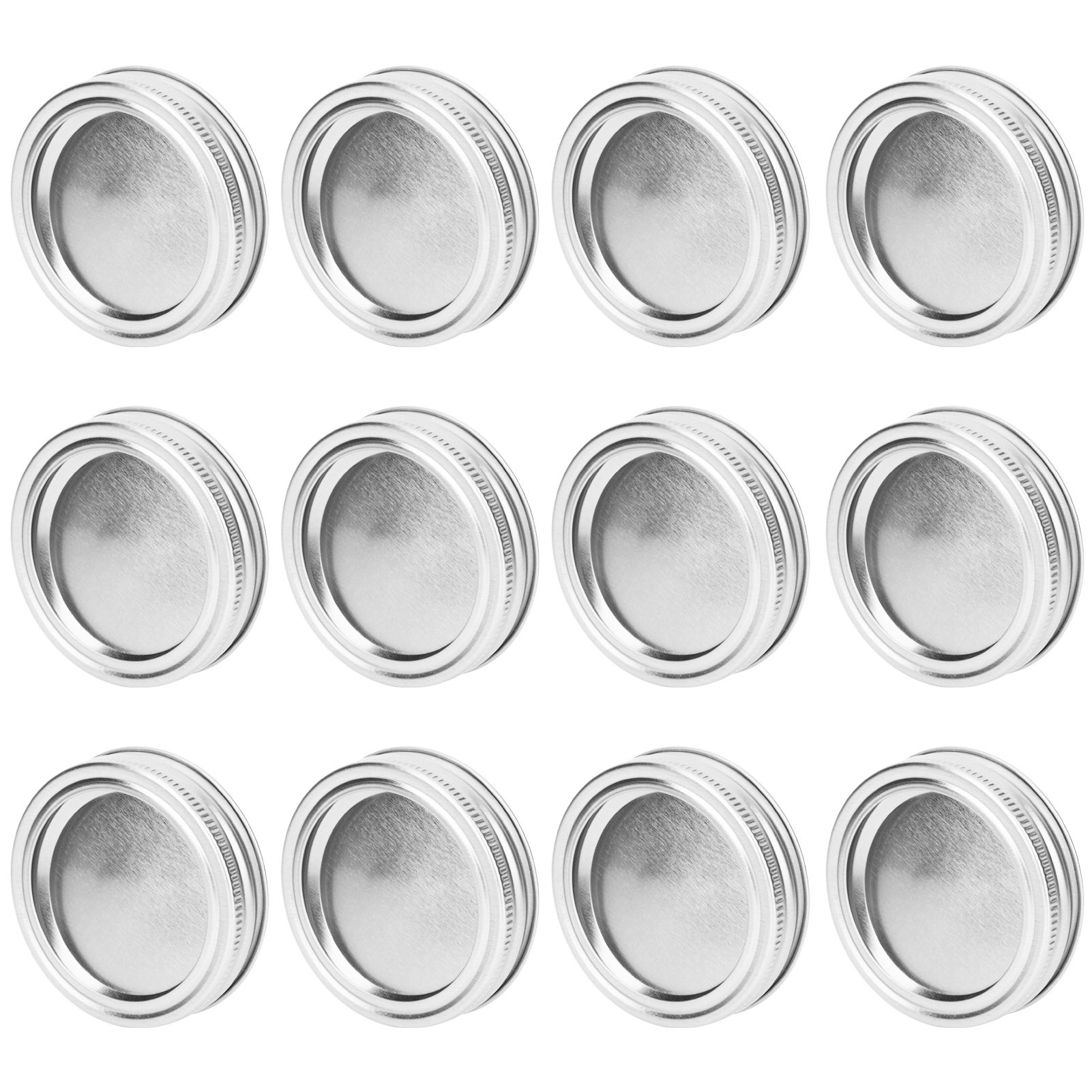 12pcs 70mm Round Regular Mouth SplitType Jar Lid Container Sealing Cover for view 7