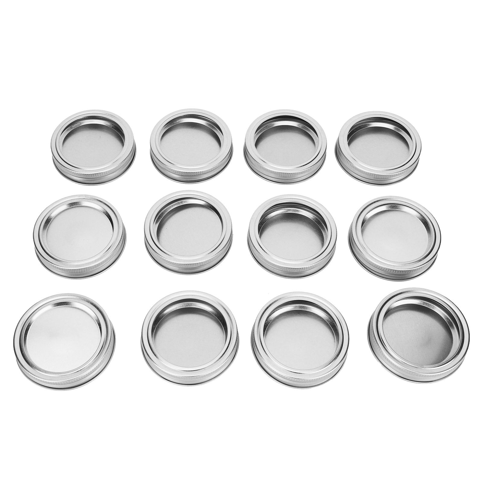 12pcs 70mm Round Regular Mouth SplitType Jar Lid Container Sealing Cover for view 8