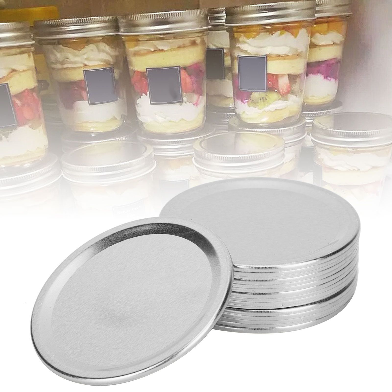 24PCS Round Split Type Lids Canning Jar Sealing Storage Covers for Regular view 10