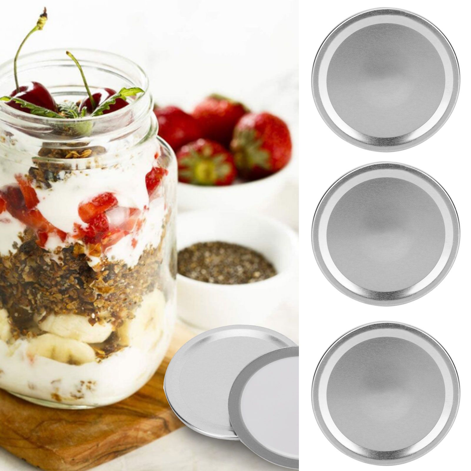 24PCS Round Split Type Lids Canning Jar Sealing Storage Covers for Regular view 9