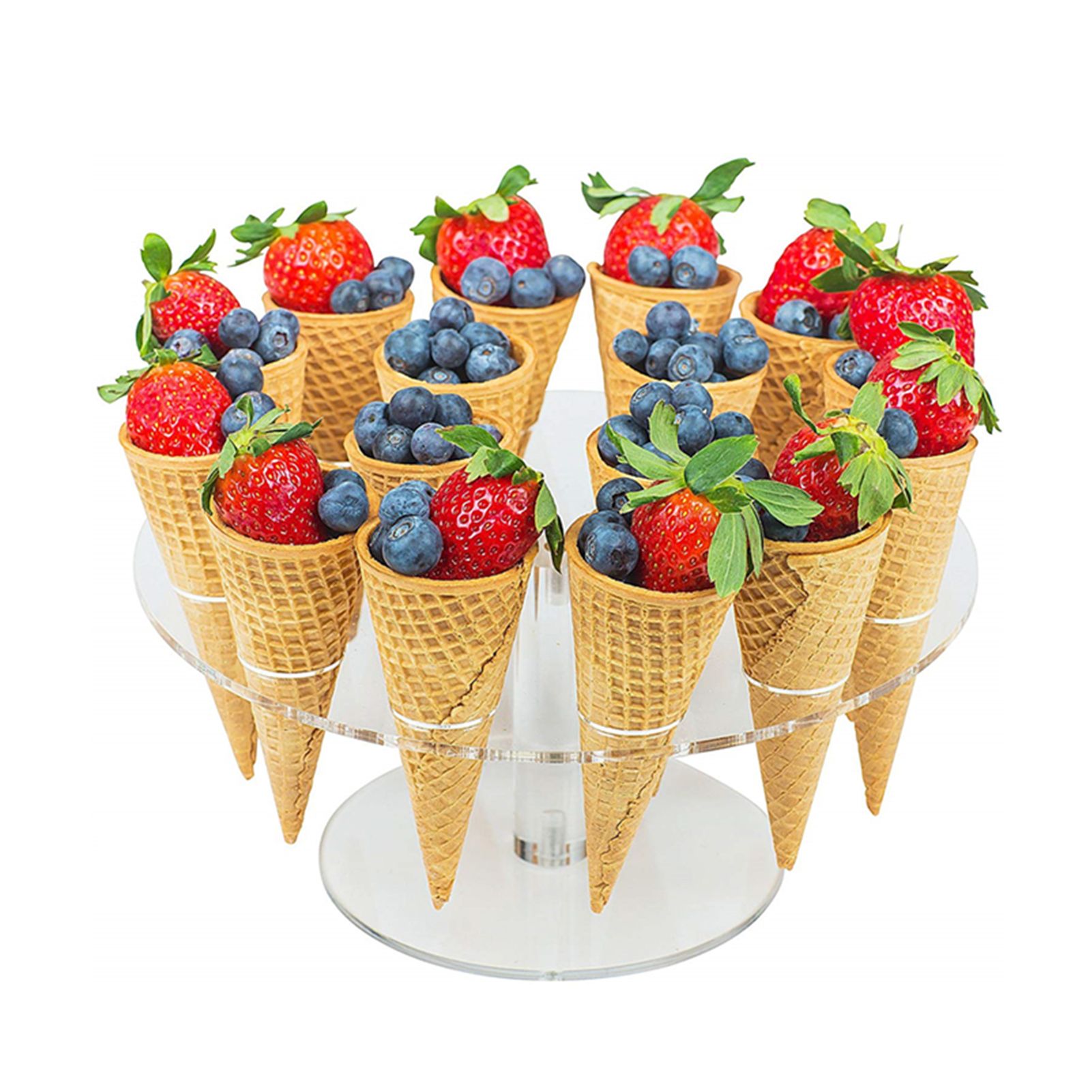 16 Holes Clear Acrylic Ice Cream Rack Cone Holder Display Stand for Home view 9
