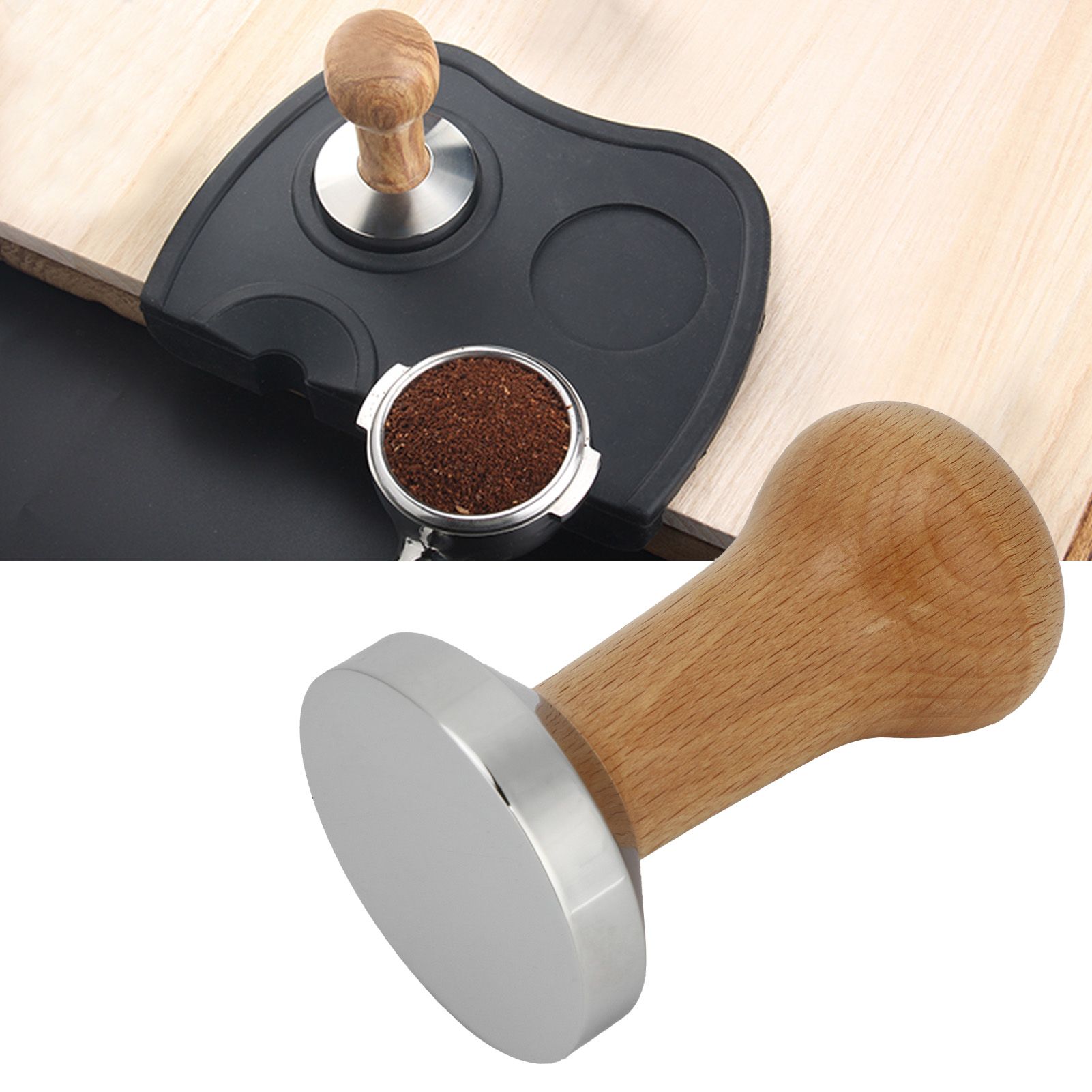 Professional Wooden Coffee Tamper Powder Pressed Hammer Coffee Accessory for view 9
