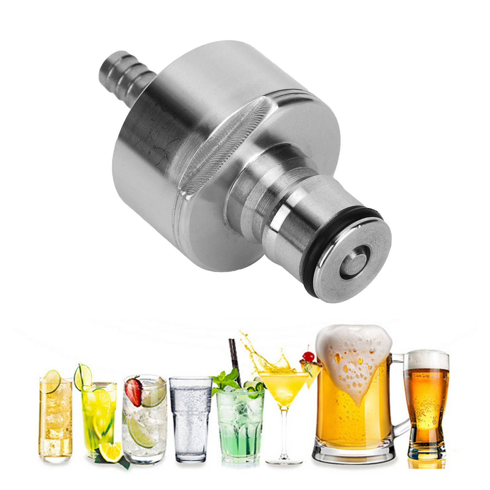 Stainless Steel Carbonation Cap with Barb Ball Lock 30cm Silicone Hose for view 9