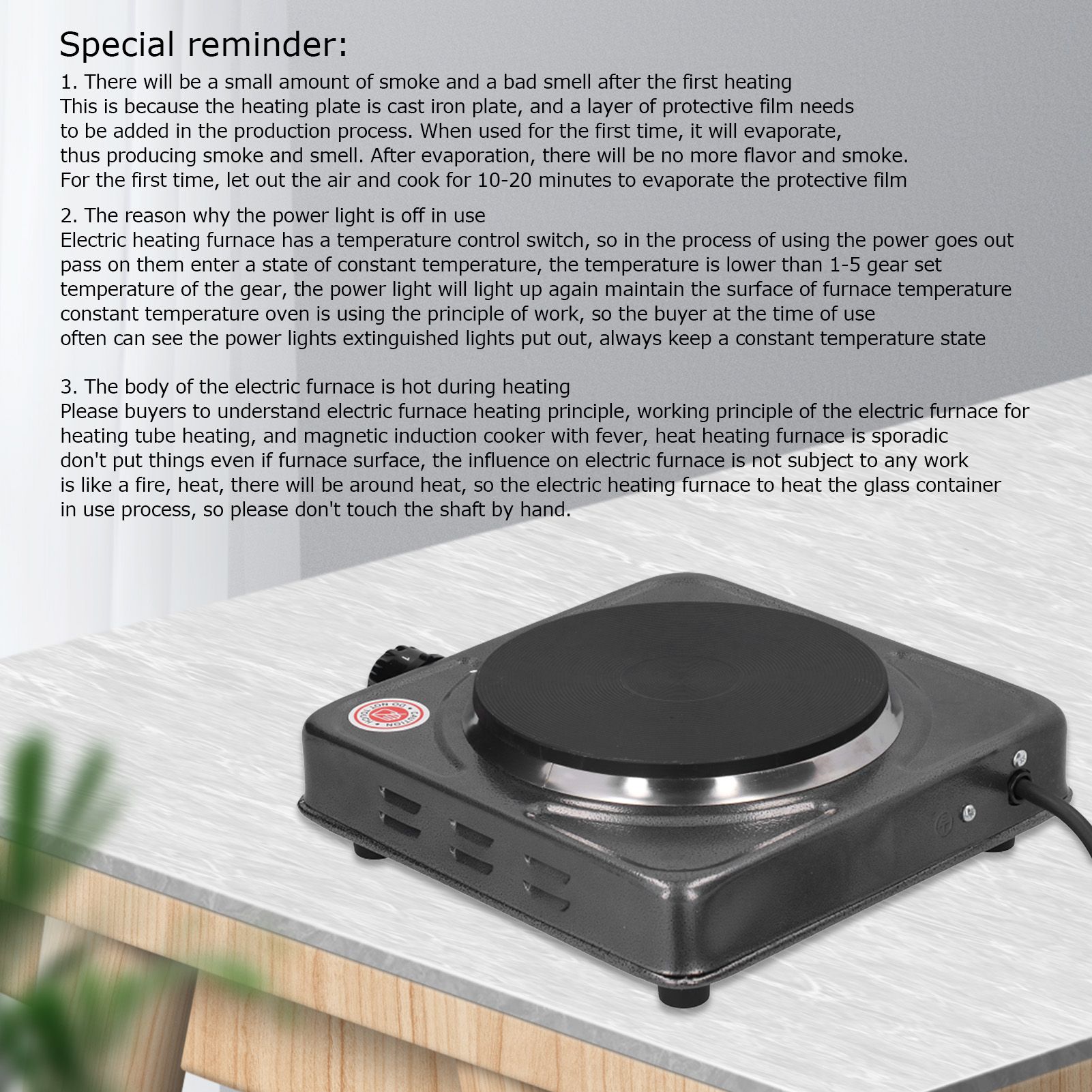 1000W MultiFunctional Hotplate Mini Portable Stainless Steel for Tea Coffee view 12