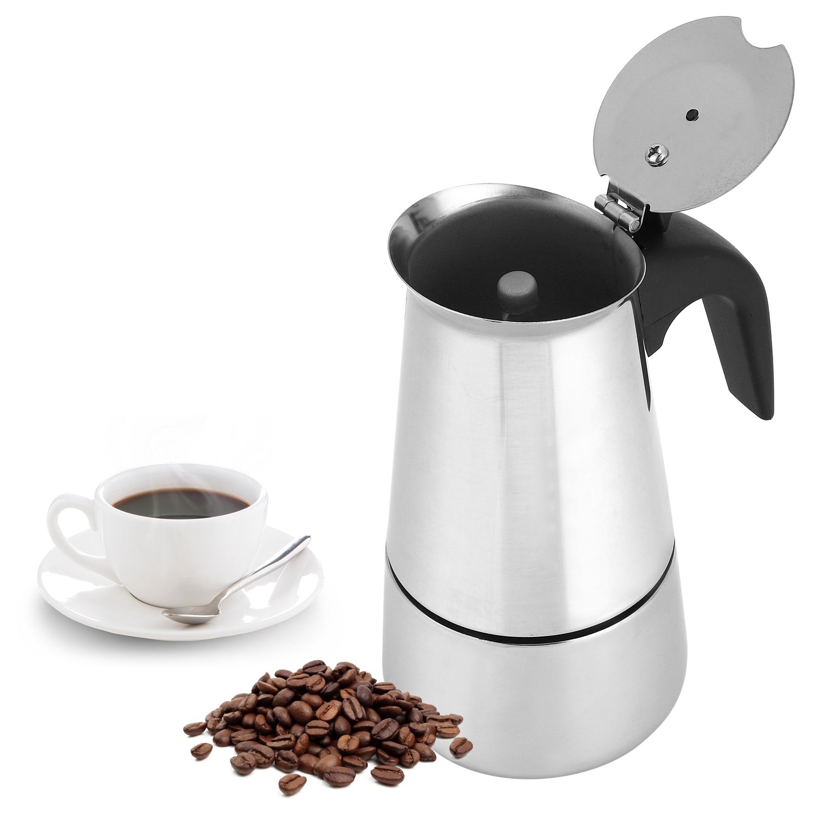 200ml Portable Coffee Maker Moka Pot Stainless Steel Coffee Kettle Pot for view 9