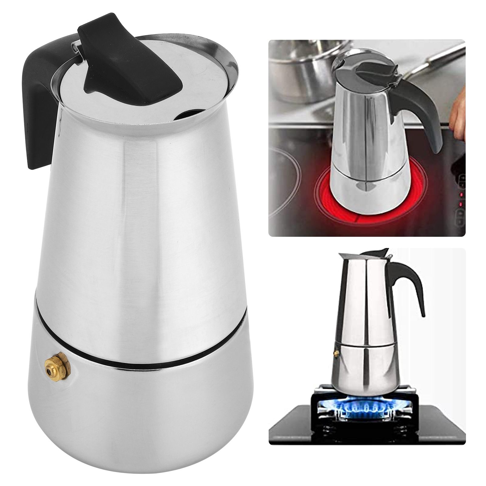 200ml Portable Coffee Maker Moka Pot Stainless Steel Coffee Kettle Pot for view 10