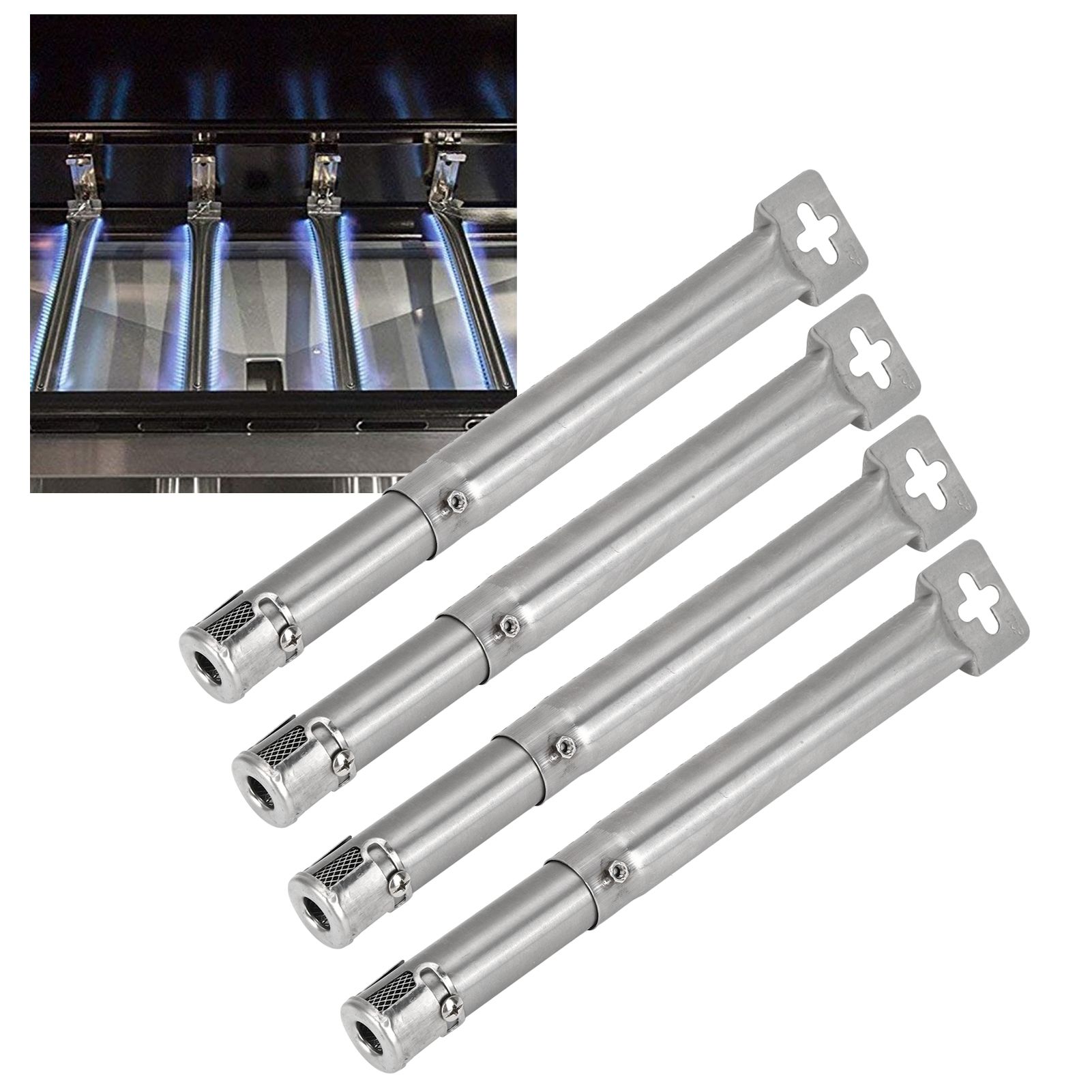 4PCS Adjustable Length Stainless Steel Grill Burners Tube Replacement Parts view 10