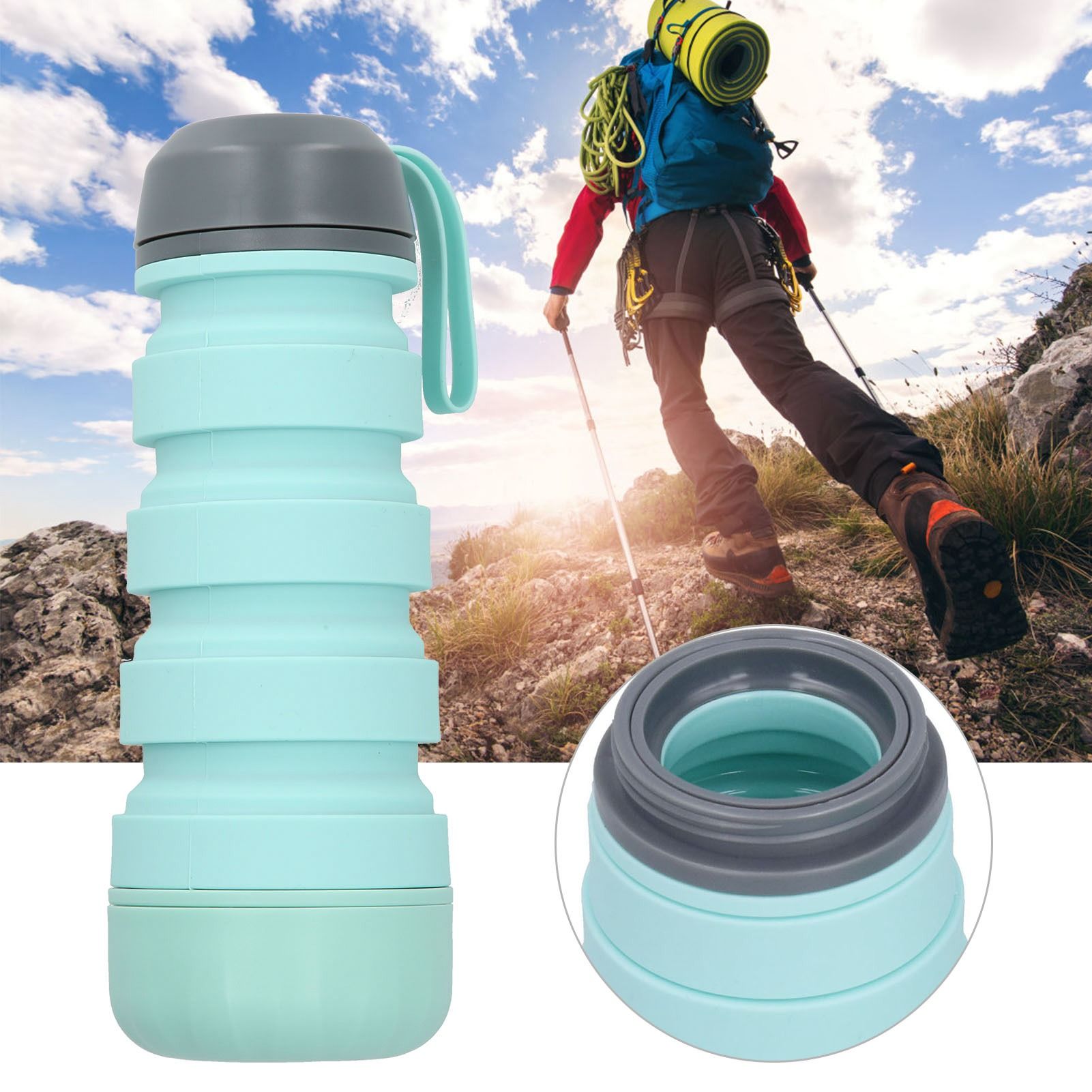 Folding Water Bottle Multifunctional Portable Telescopic Silicone Travel view 10