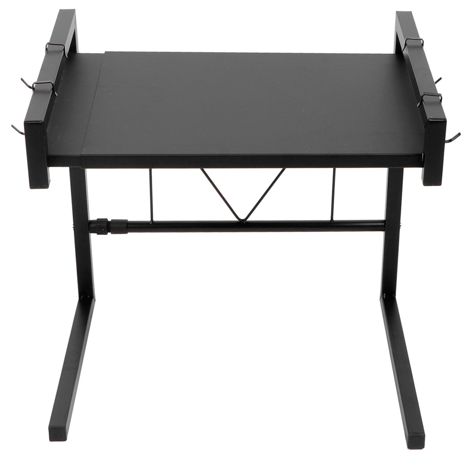 Black Telescopic Microwave Oven Rack Kitchen Storage Shelf Multifunctional view 4