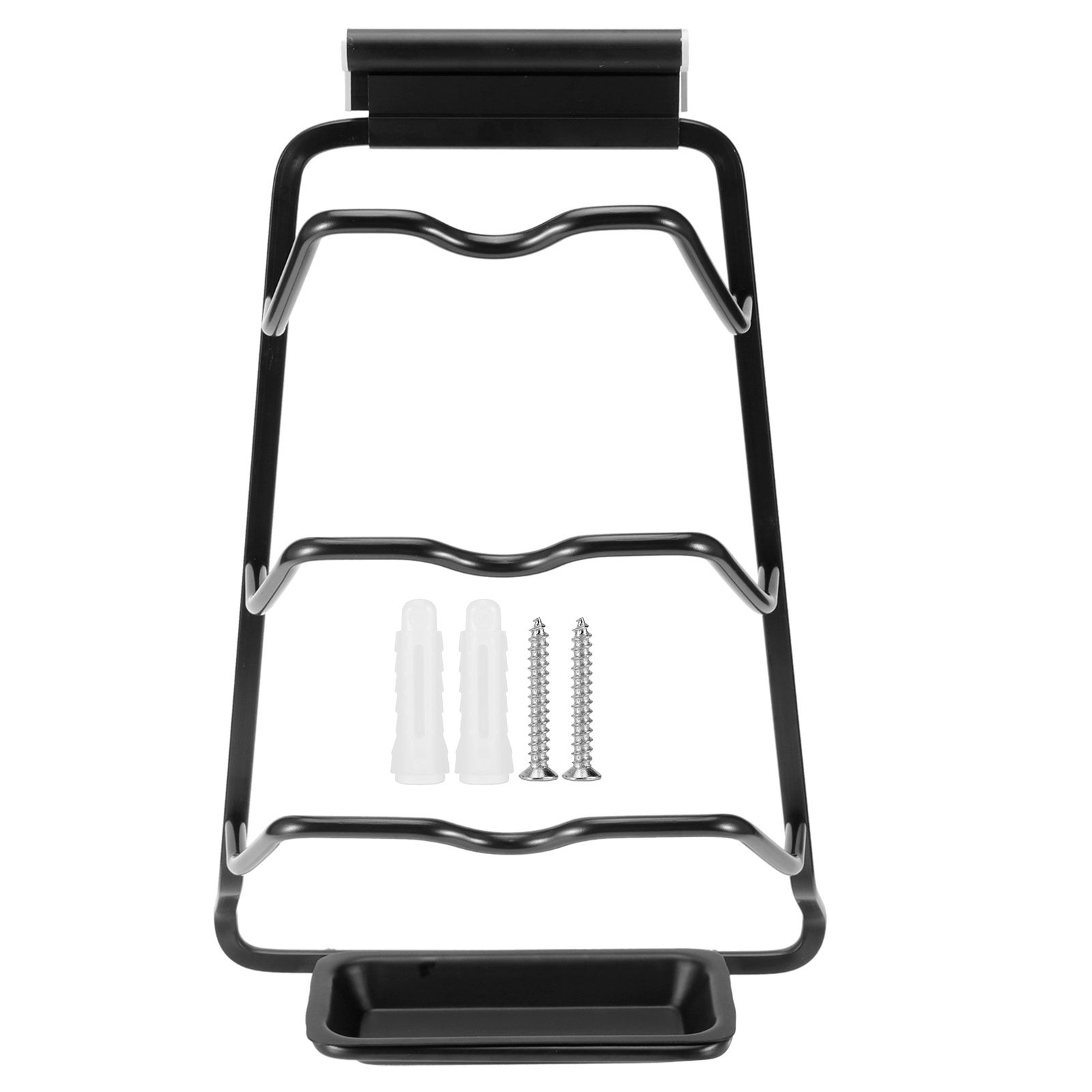 Black Wall Mounted Pot Lid Storage Rack Cutting Board Stand Organizer Kitchen view 2