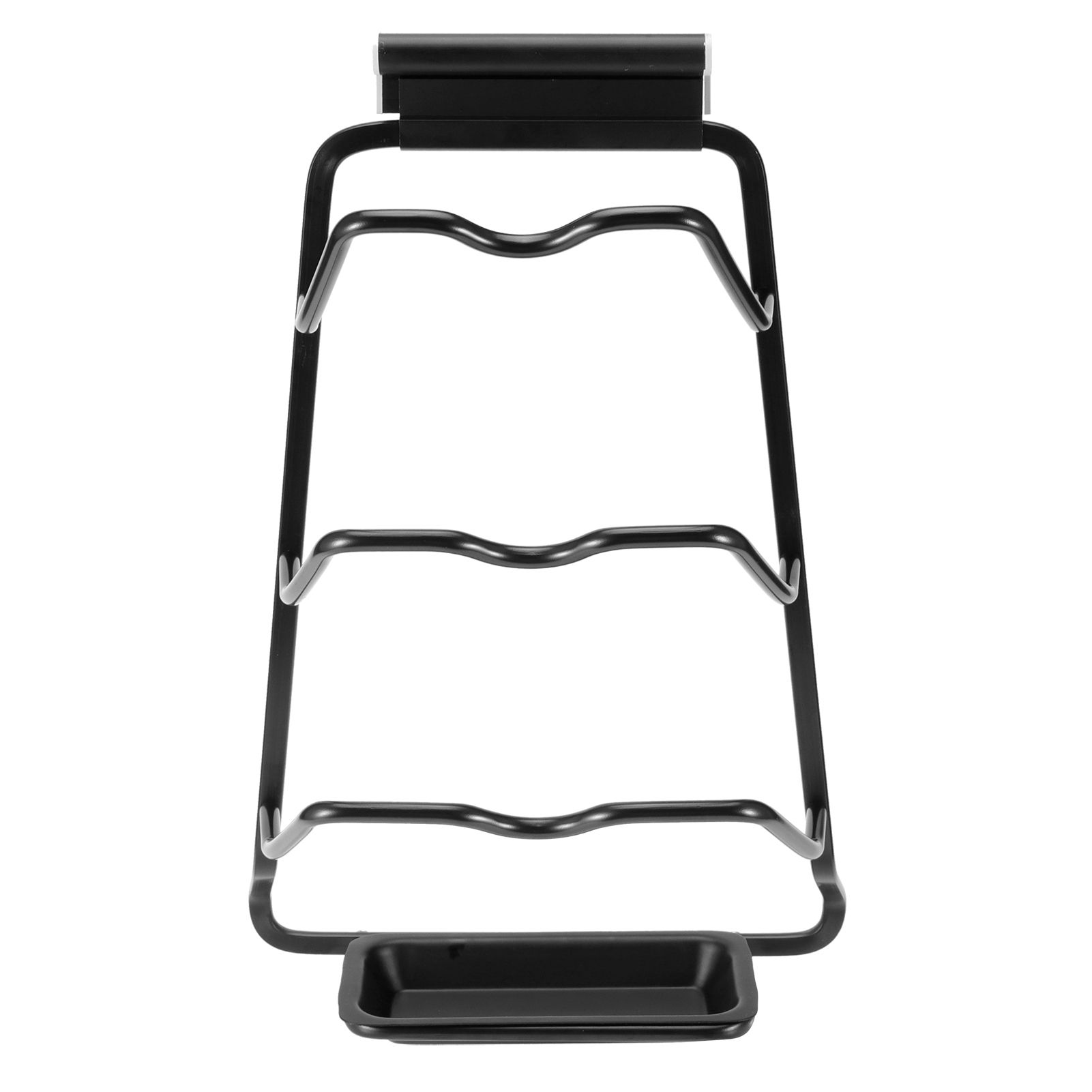 Black Wall Mounted Pot Lid Storage Rack Cutting Board Stand Organizer Kitchen view 3