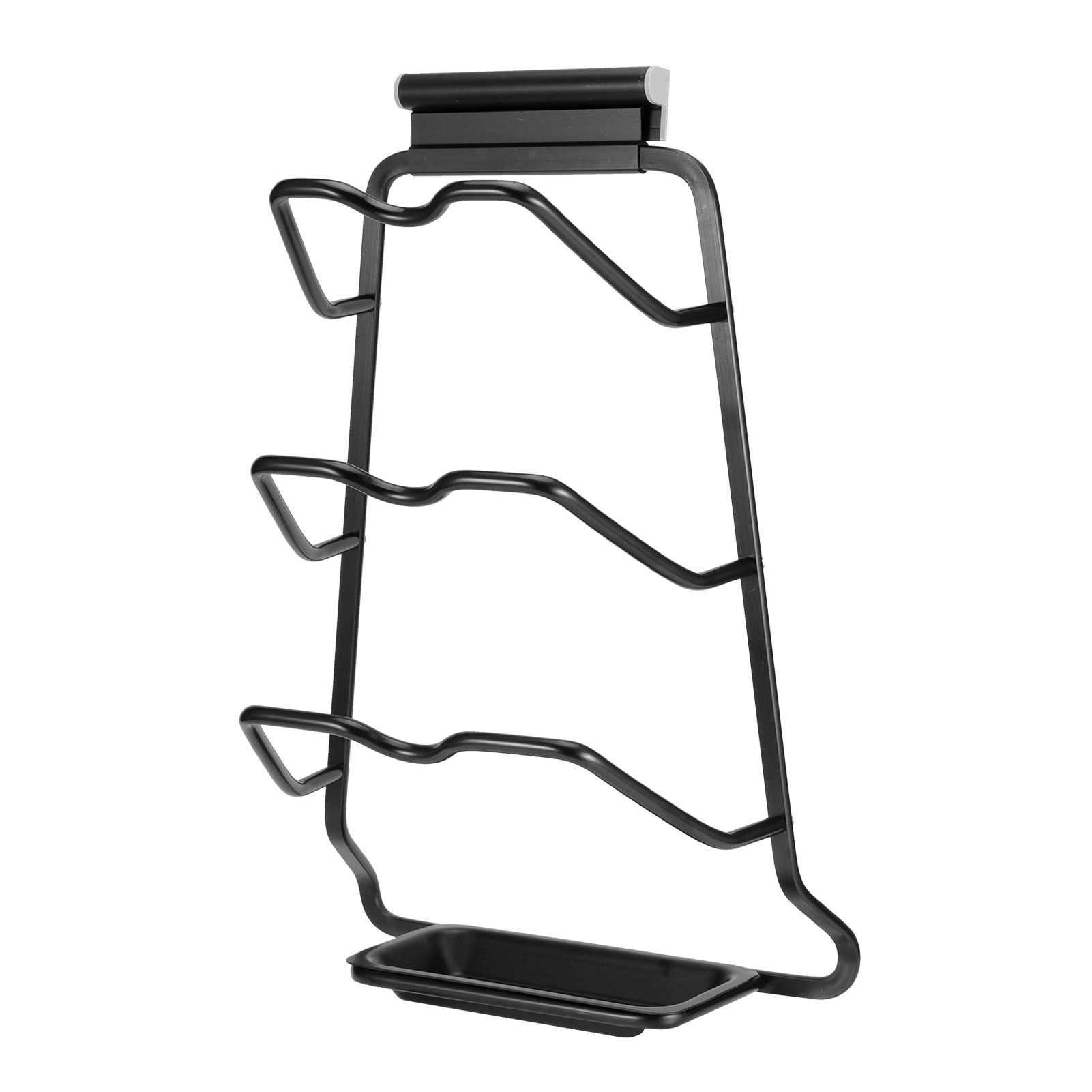 Black Wall Mounted Pot Lid Storage Rack Cutting Board Stand Organizer Kitchen view 6