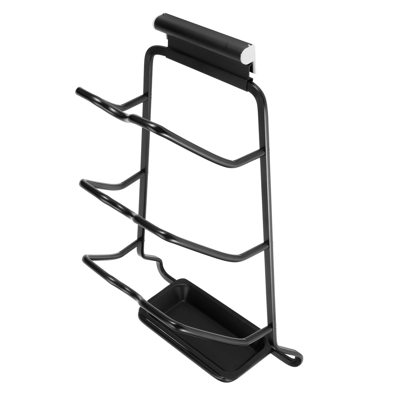 Black Wall Mounted Pot Lid Storage Rack Cutting Board Stand Organizer Kitchen view 8