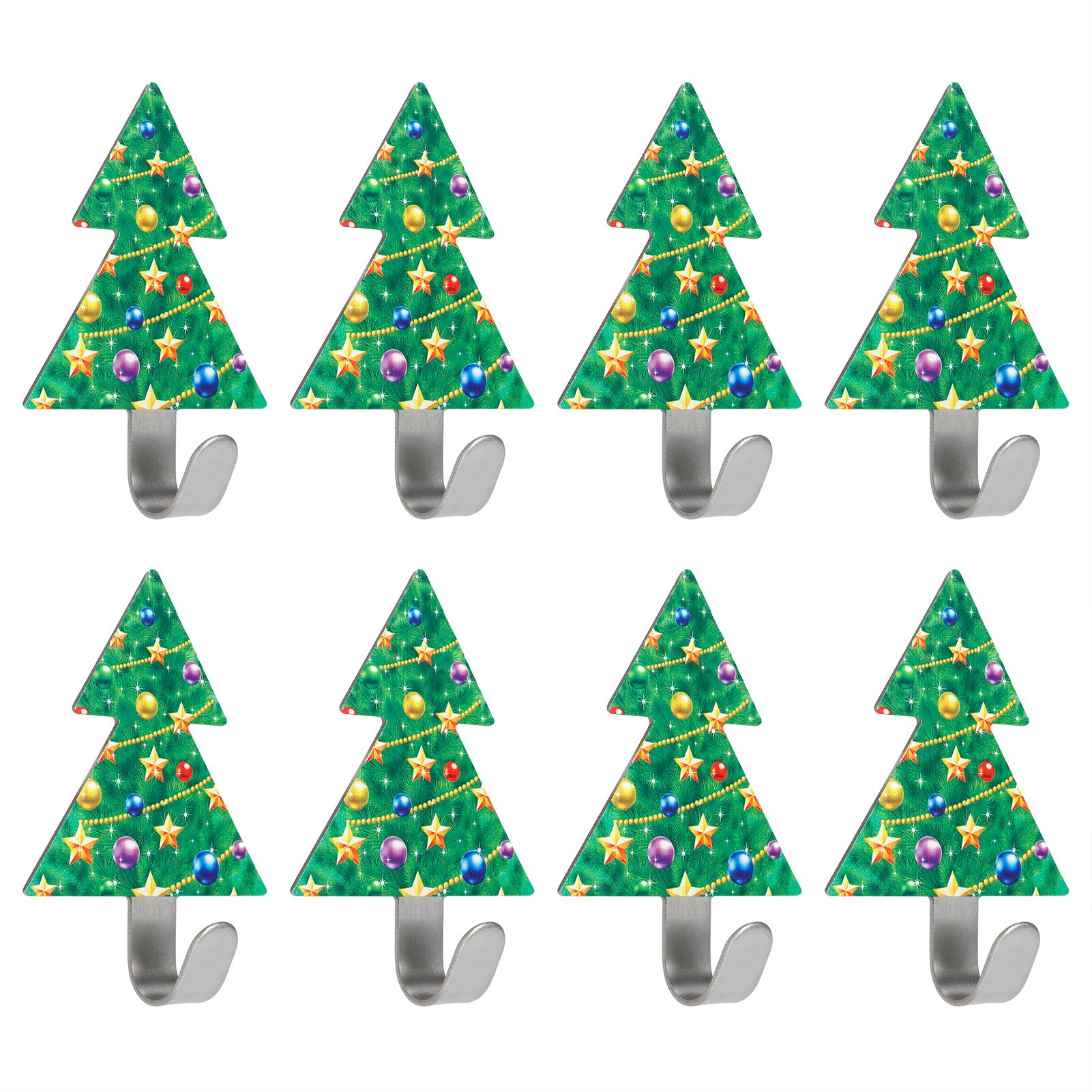 8Pcs Christmas Tree Sticking Hook Stainless Steel PunchFree Hook Kitchen view 4