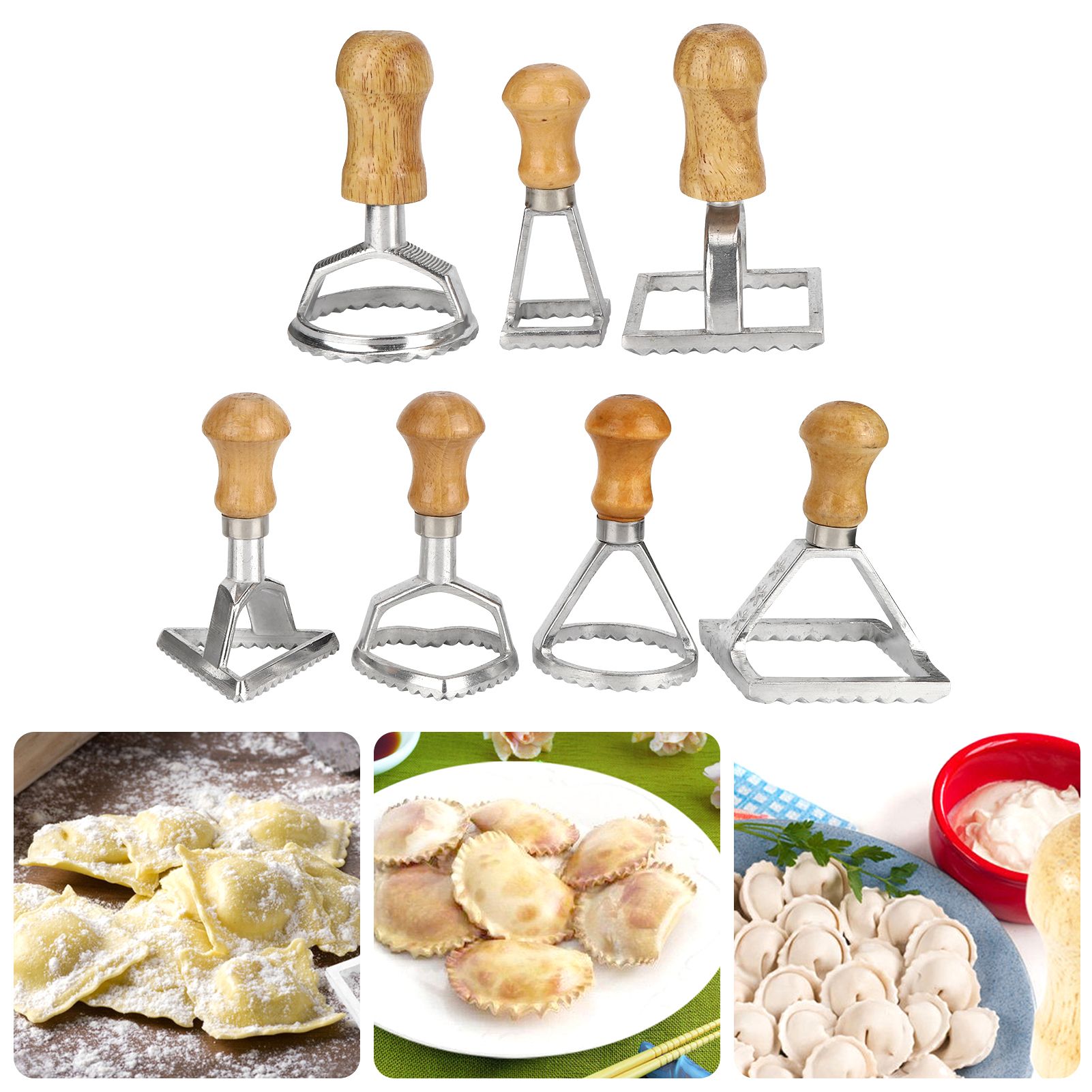 7PCS/Set Dumplings Molds DIY Cookies Cakes Pastry Pasta Stamp Press Cutter view 9
