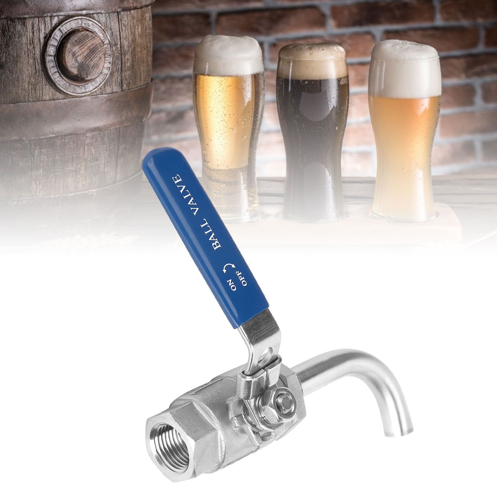 NPT 1/2in 304 Stainless Steel Ball Valve Set Hardware Fittings Home Brewing view 9