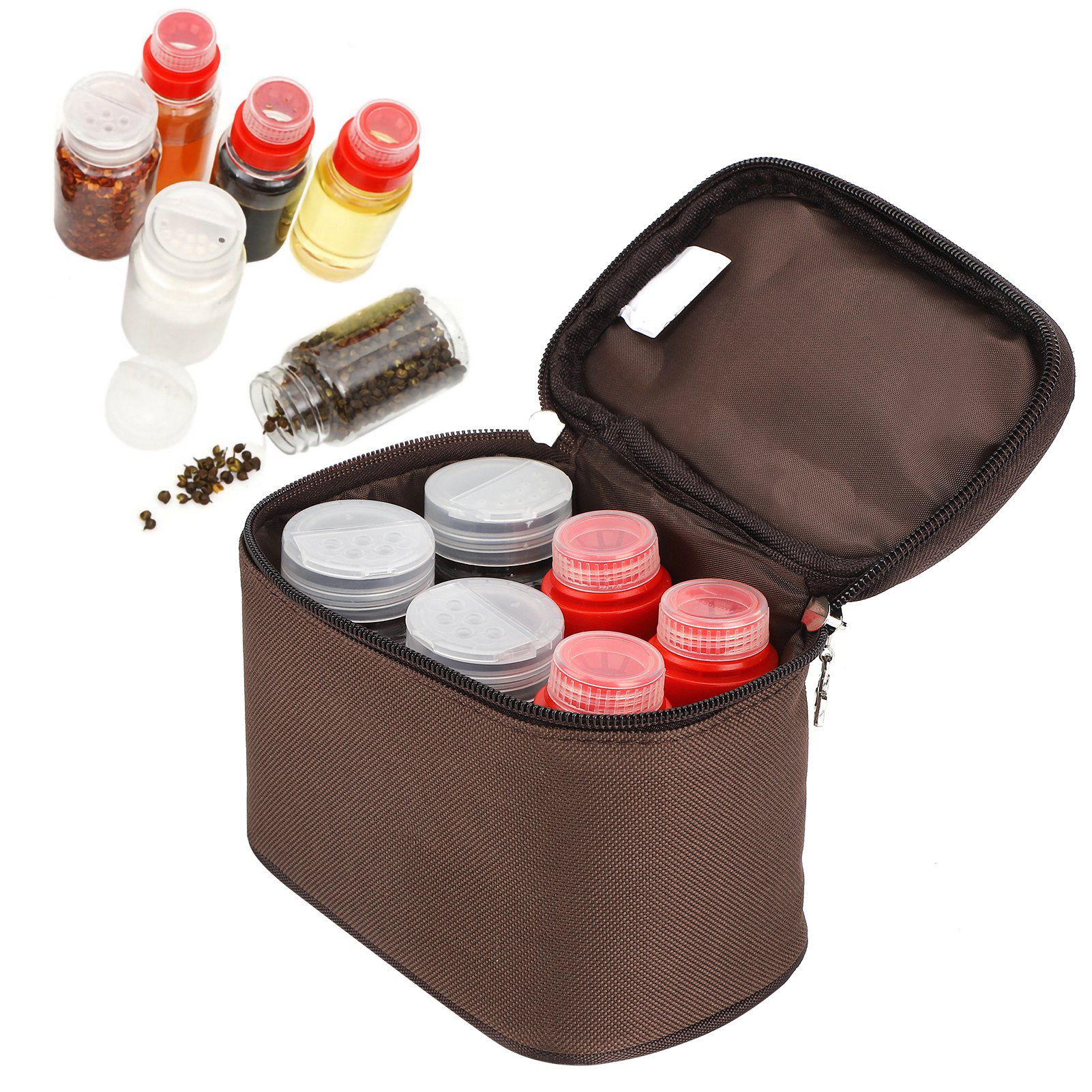 BBQ Organizer Bag Portable Picnic Basket Spices Seasoning Jar Seasoning view 10