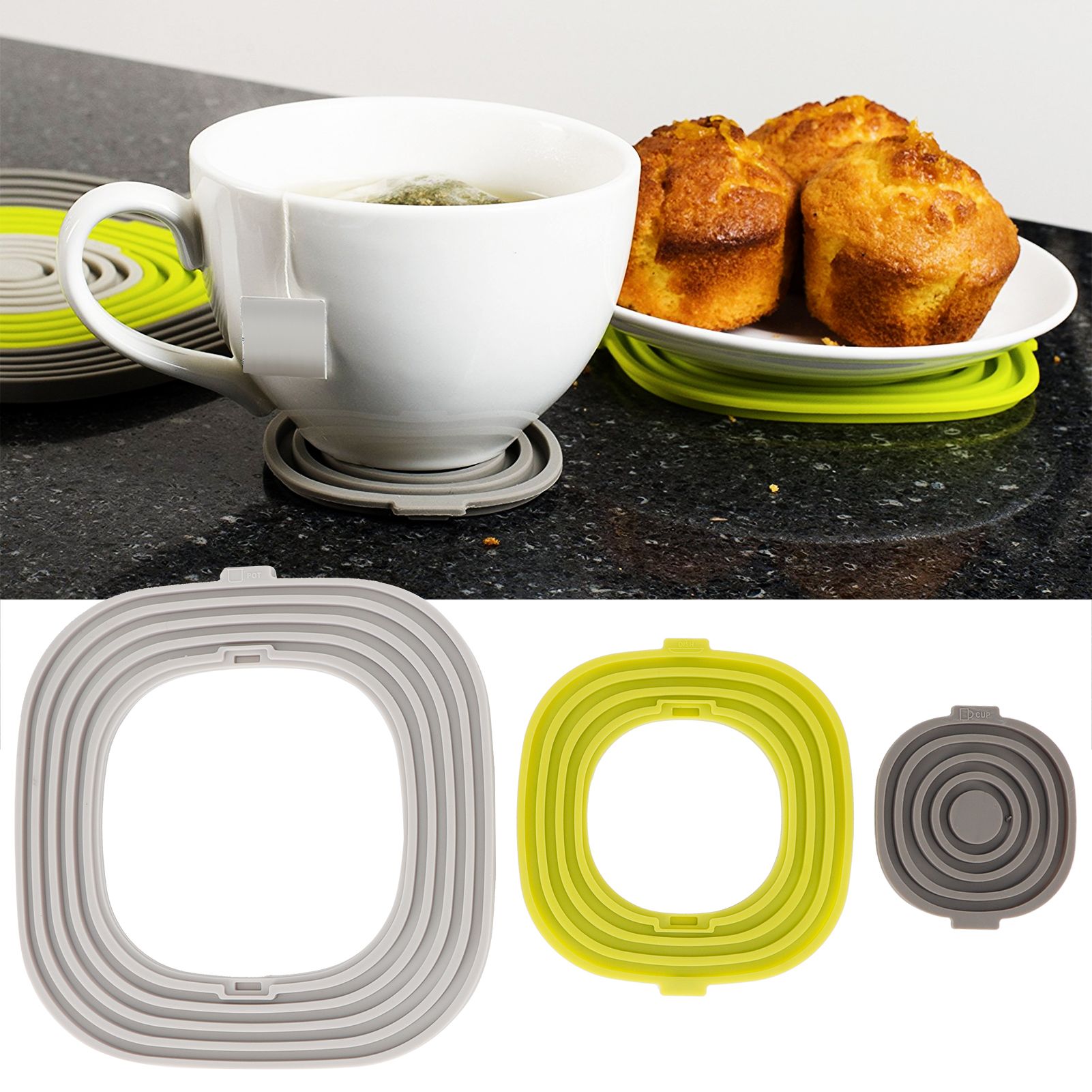 Silicone Pot Mat 3 In 1 Non slip Insulation High Temperature Resistant view 10