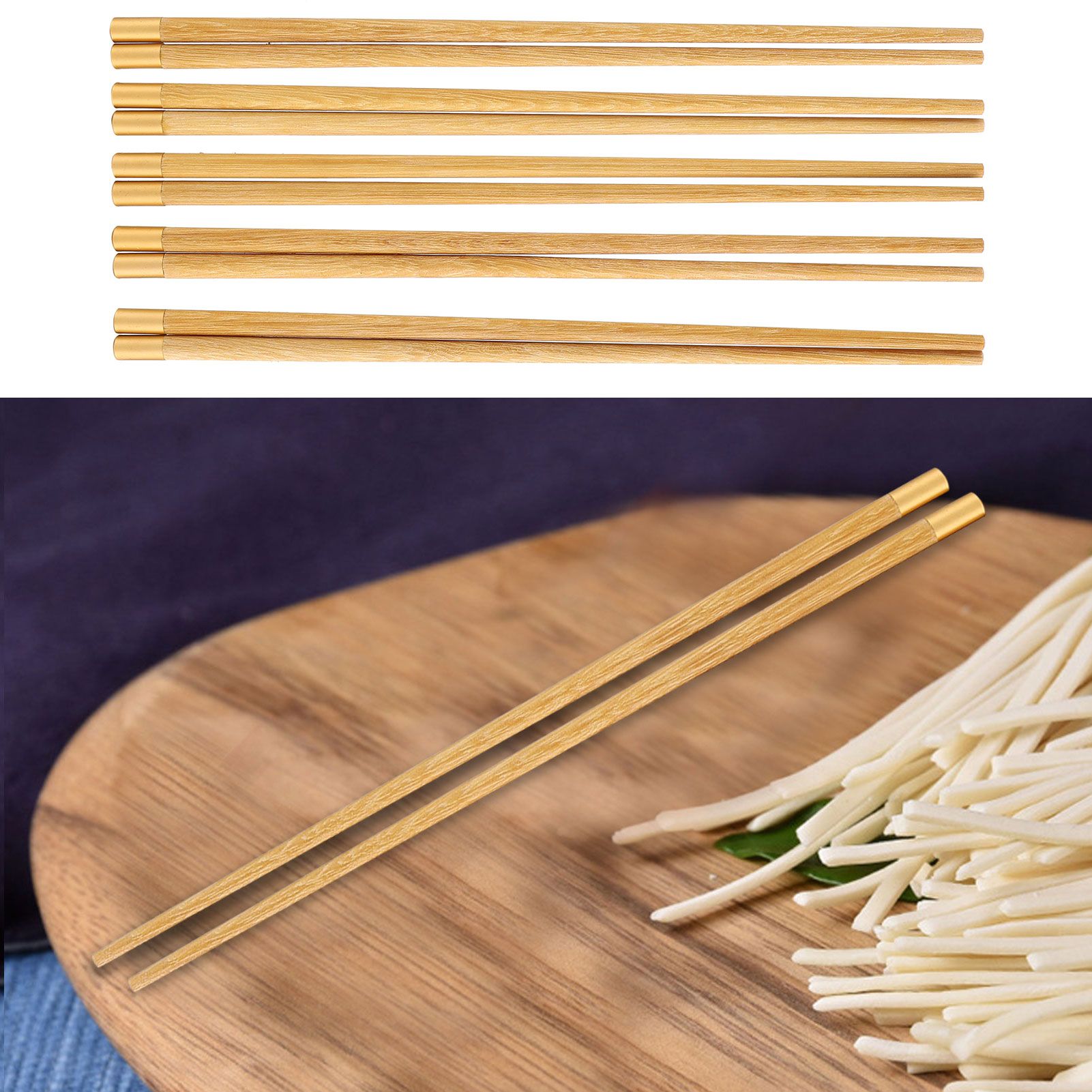 5 Pairs Chinese Style Wooden Chopsticks Set Safe Handcrafted Tableware Gift view 10