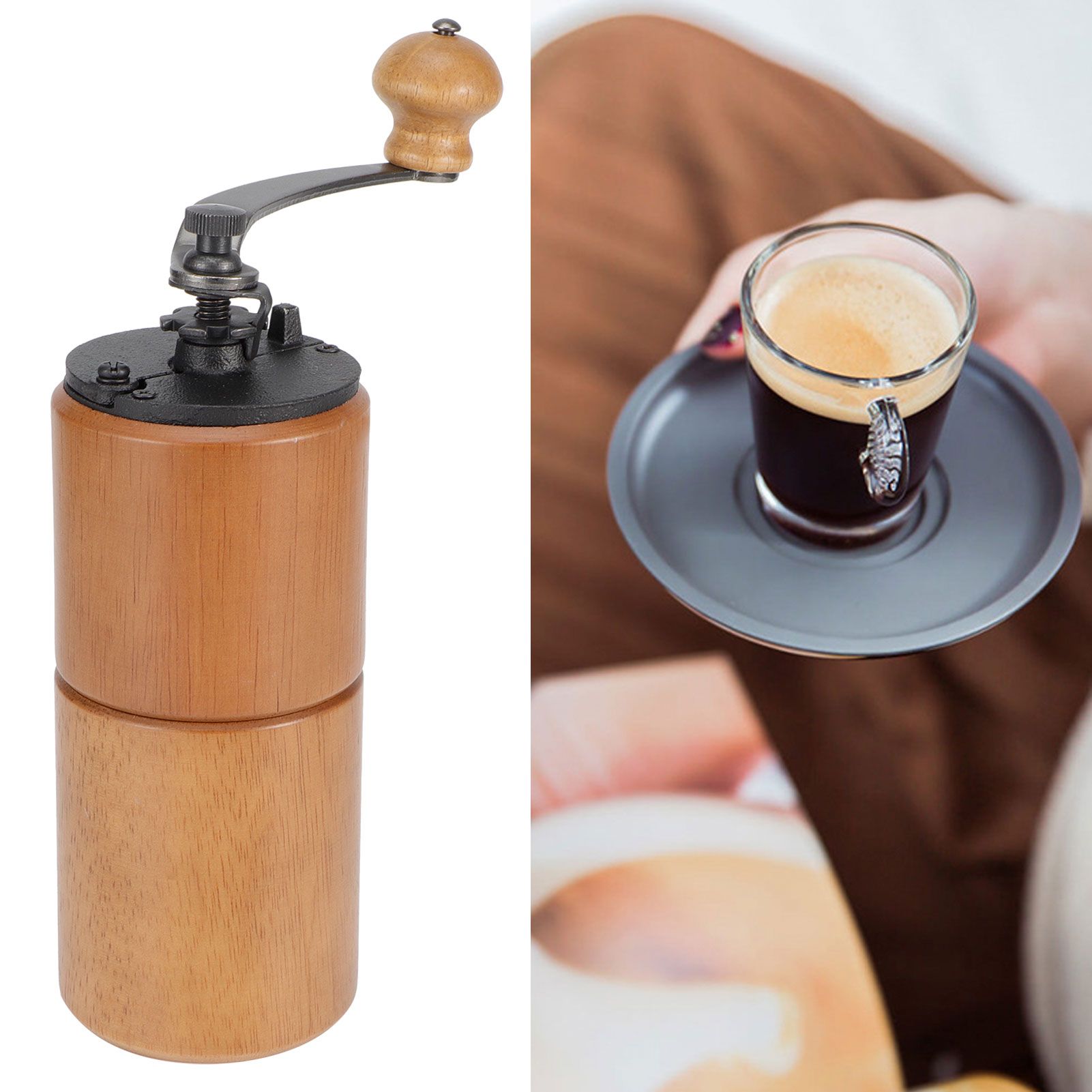 Wooden Manual Coffee Grinding Machine Portable Bean Grinder Coffee Making view 10