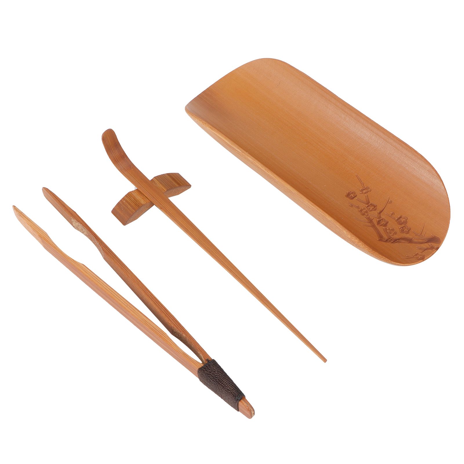 4Pcs set Tea Scoop Set Bamboo Hand Made Carving Tea Accessories Tearoom