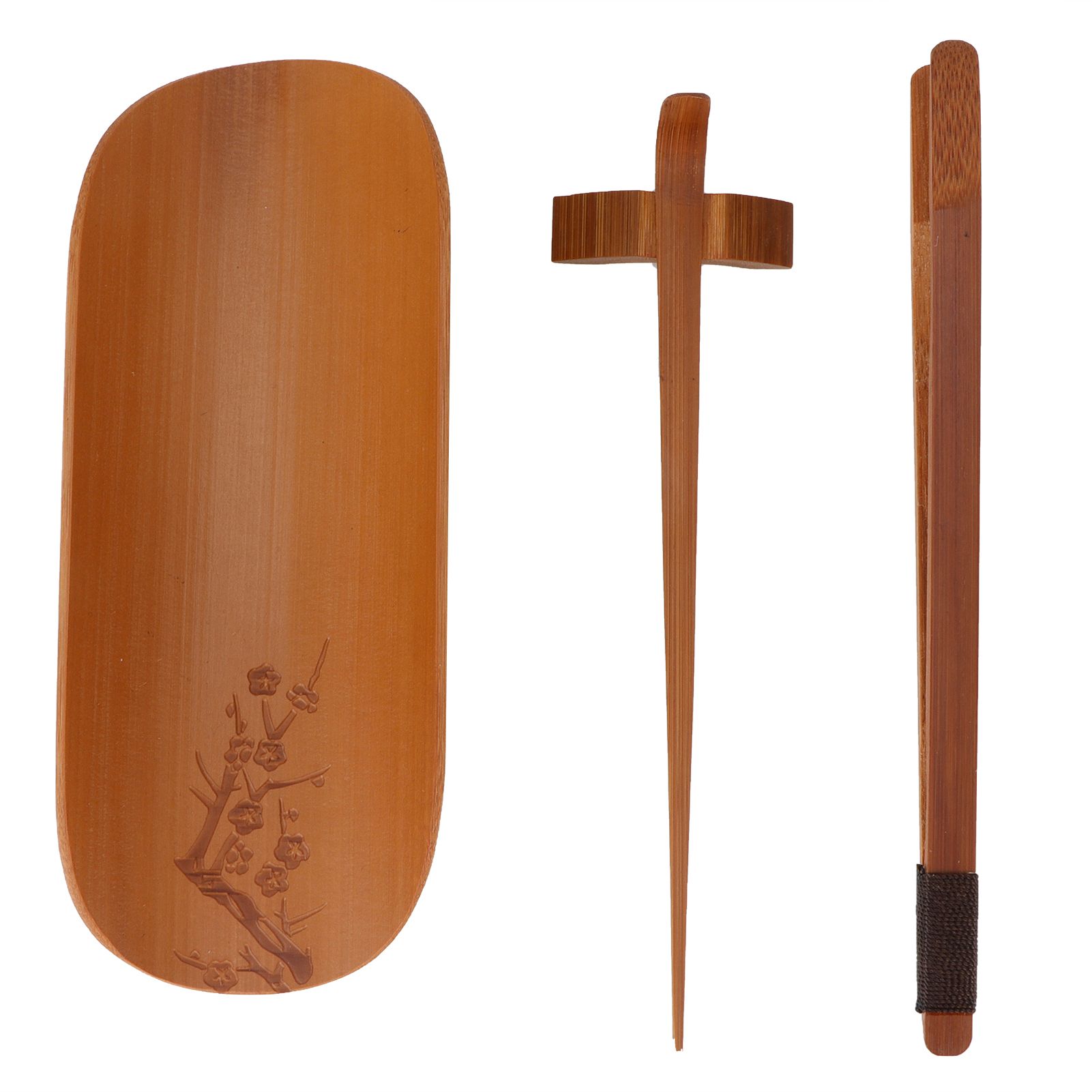 4Pcs set Tea Scoop Set Bamboo Hand Made Carving Tea Accessories Tearoom view 5