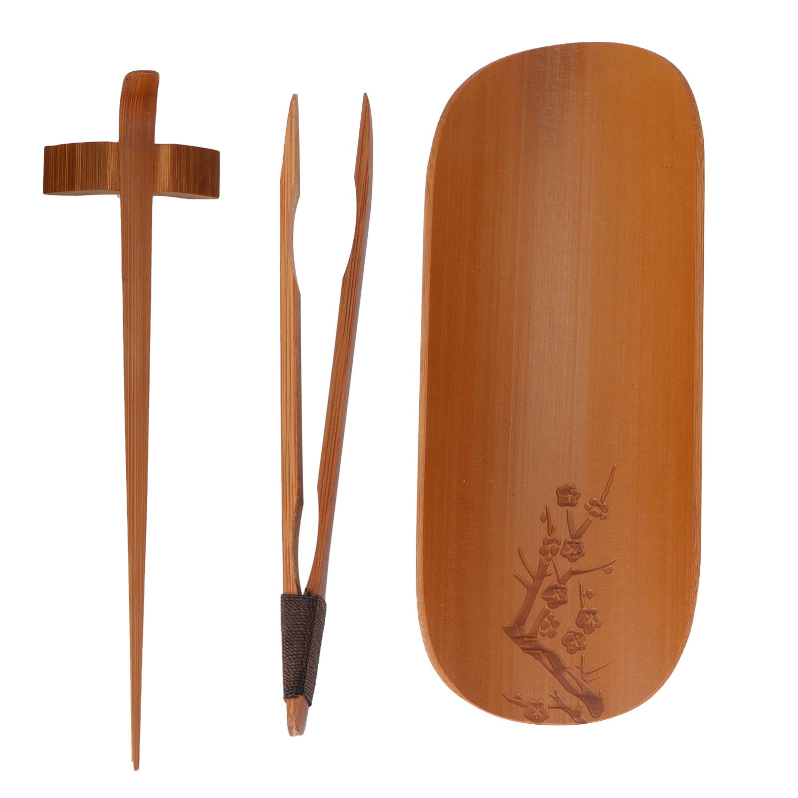 4Pcs set Tea Scoop Set Bamboo Hand Made Carving Tea Accessories Tearoom view 8