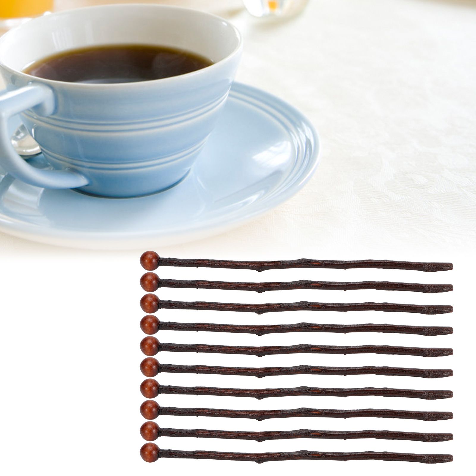 10Pcs Reusable Coffee Stir Stick Wooden Mixing Stirrers Stirring Rod for Milk view 10