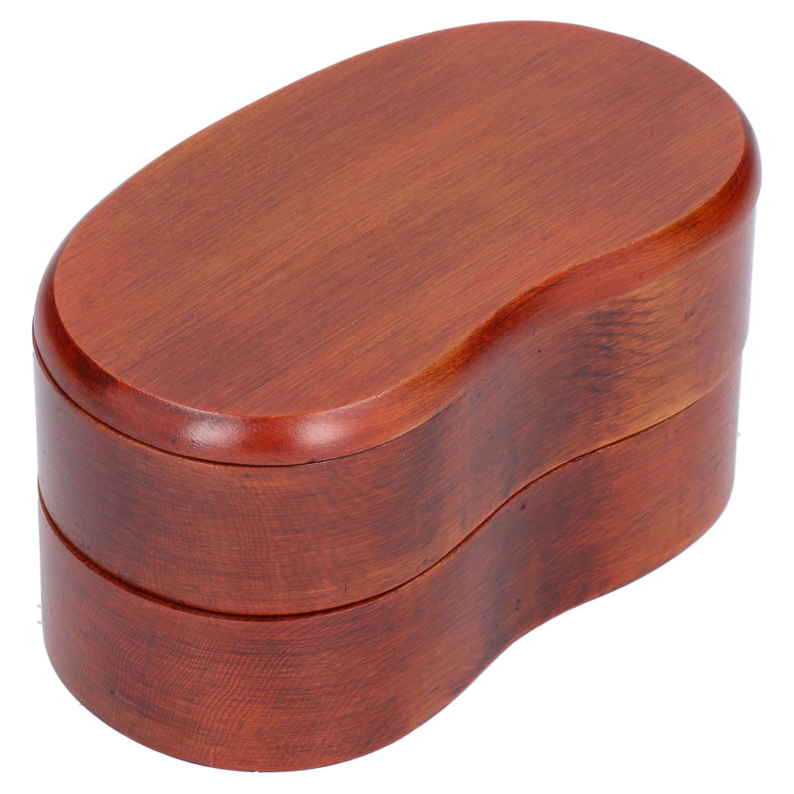 Japanese Style Portable Double Layer Waist Shape Bento Box Wood Simple Sushi Box view 3