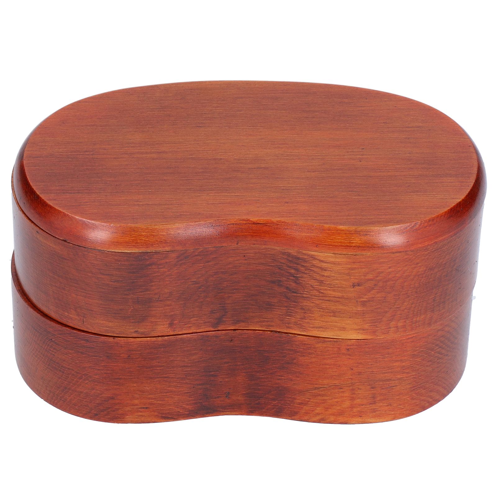 Japanese Style Portable Double Layer Waist Shape Bento Box Wood Simple Sushi Box view 5
