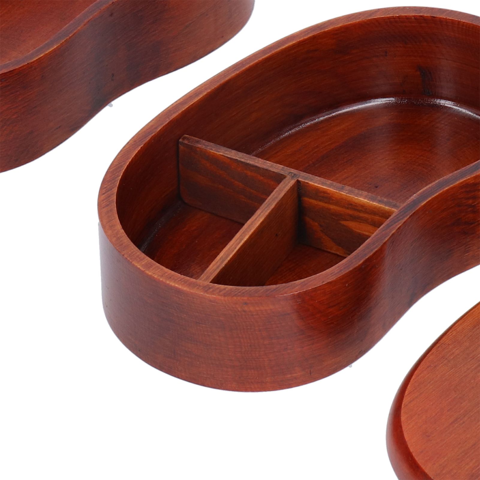 Japanese Style Portable Double Layer Waist Shape Bento Box Wood Simple Sushi Box view 12