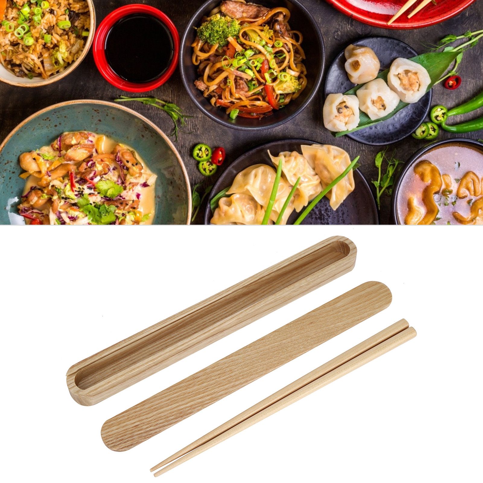 Reusable Wooden Chopsticks Portable Tableware Gift Set Kitchen Utensils for view 9