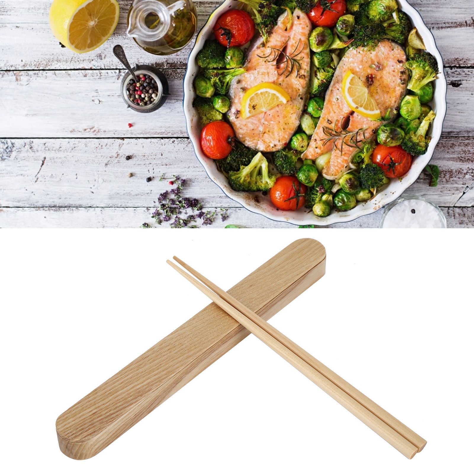Reusable Wooden Chopsticks Portable Tableware Gift Set Kitchen Utensils for view 10