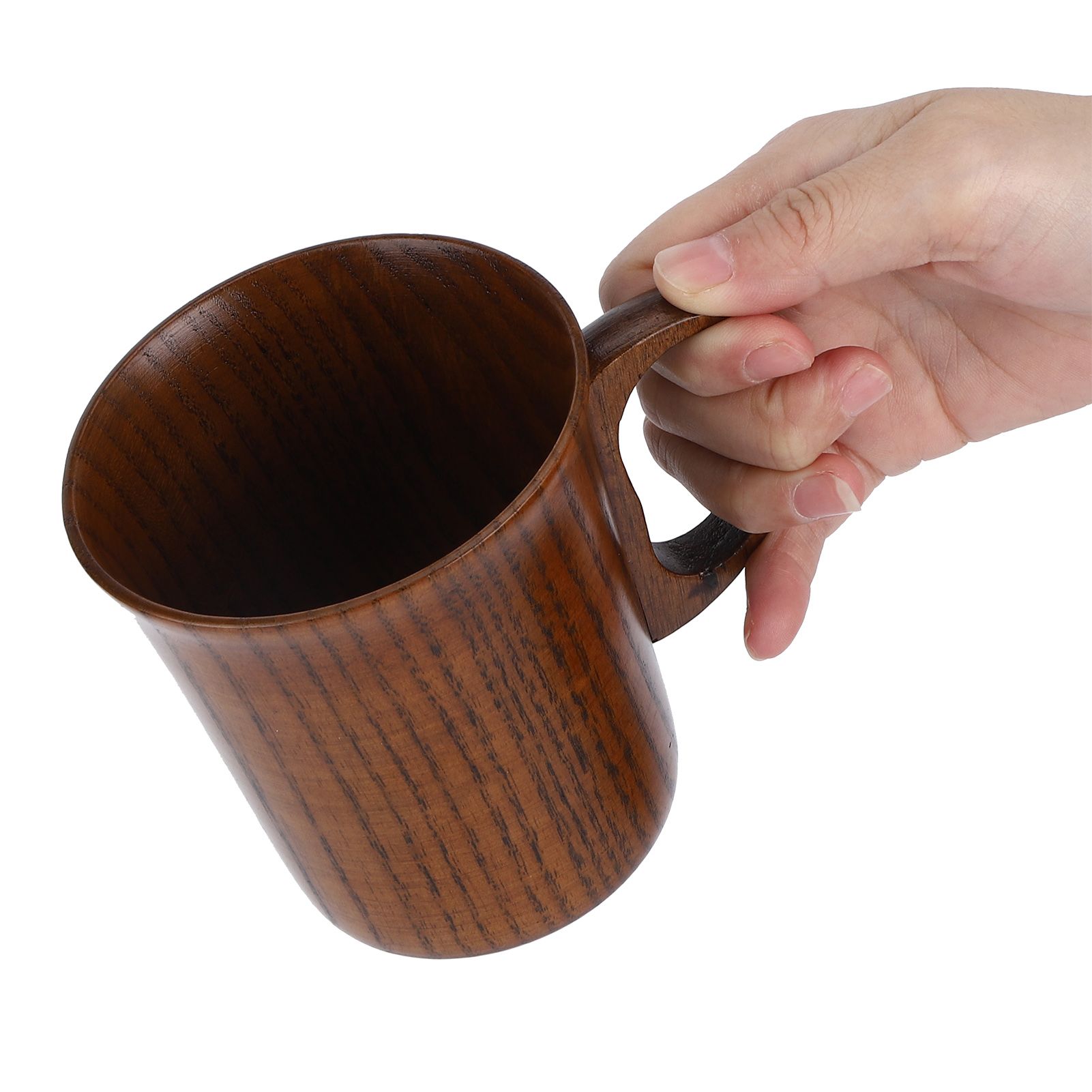 Wooden Water Cup Coffee Mugs with Handle Breakfast Milk Drinking Supplies Home view 8