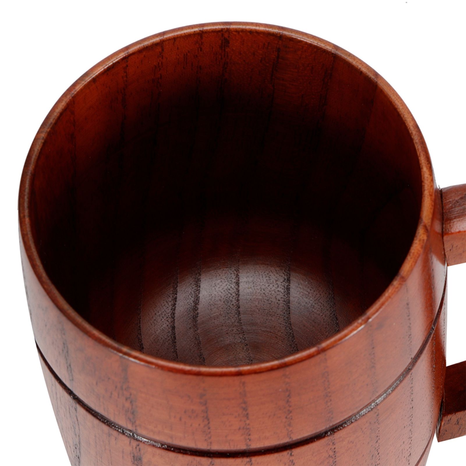 Wooden Beer Mug with Handle Water Wine Tea Coffee Drink Cups Dinnerware view 11