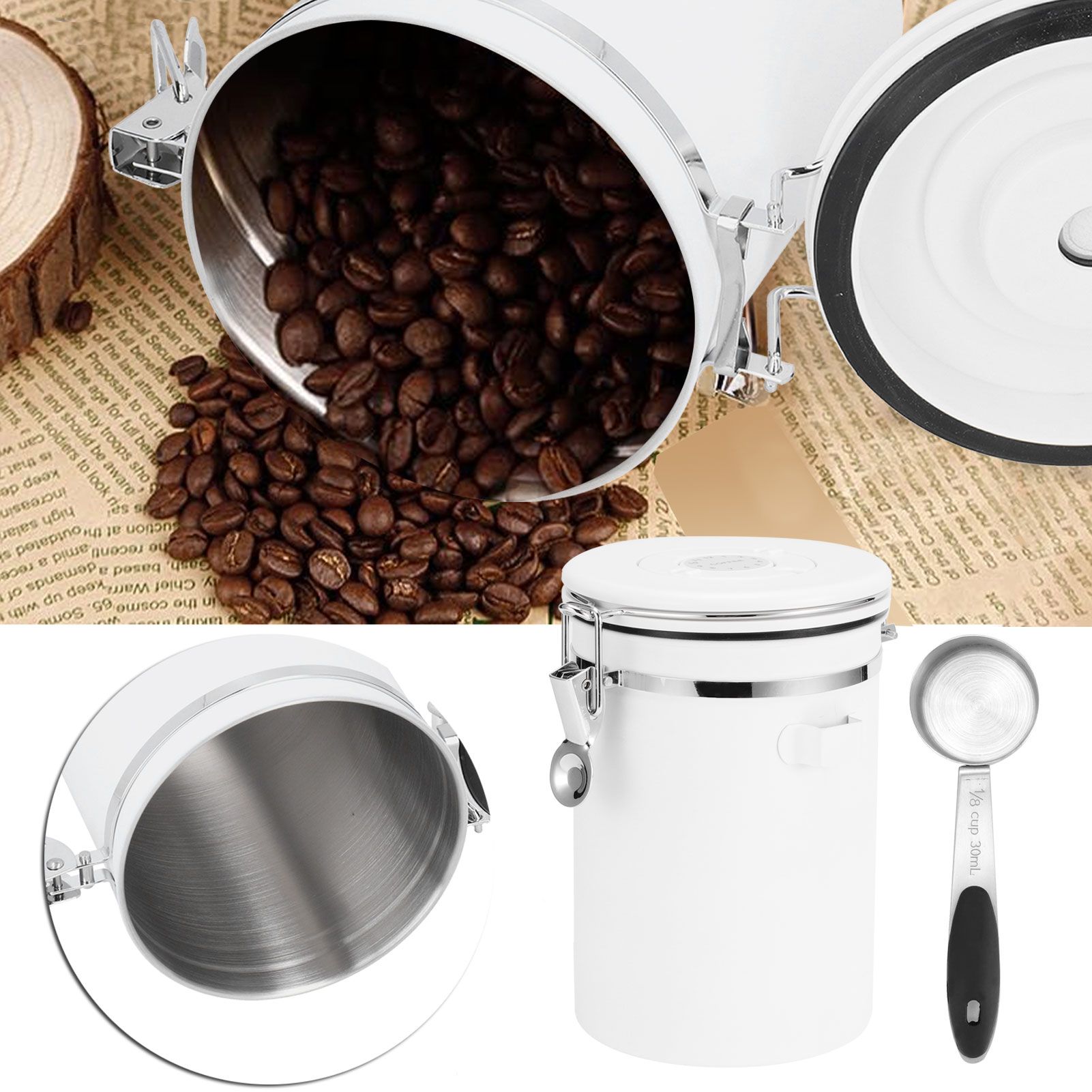 1.8L 304 Stainless Steel Sealing Can Airtight Storage Container with Spoon for view 9