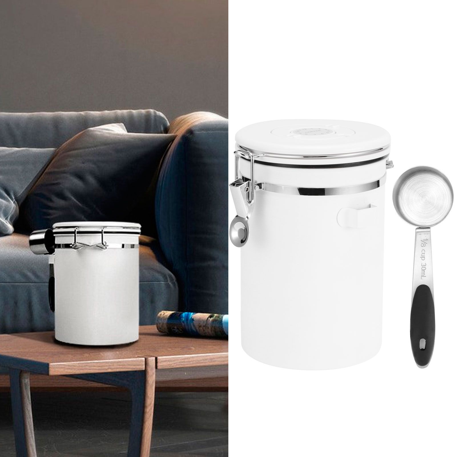 1.8L 304 Stainless Steel Sealing Can Airtight Storage Container with Spoon for view 10