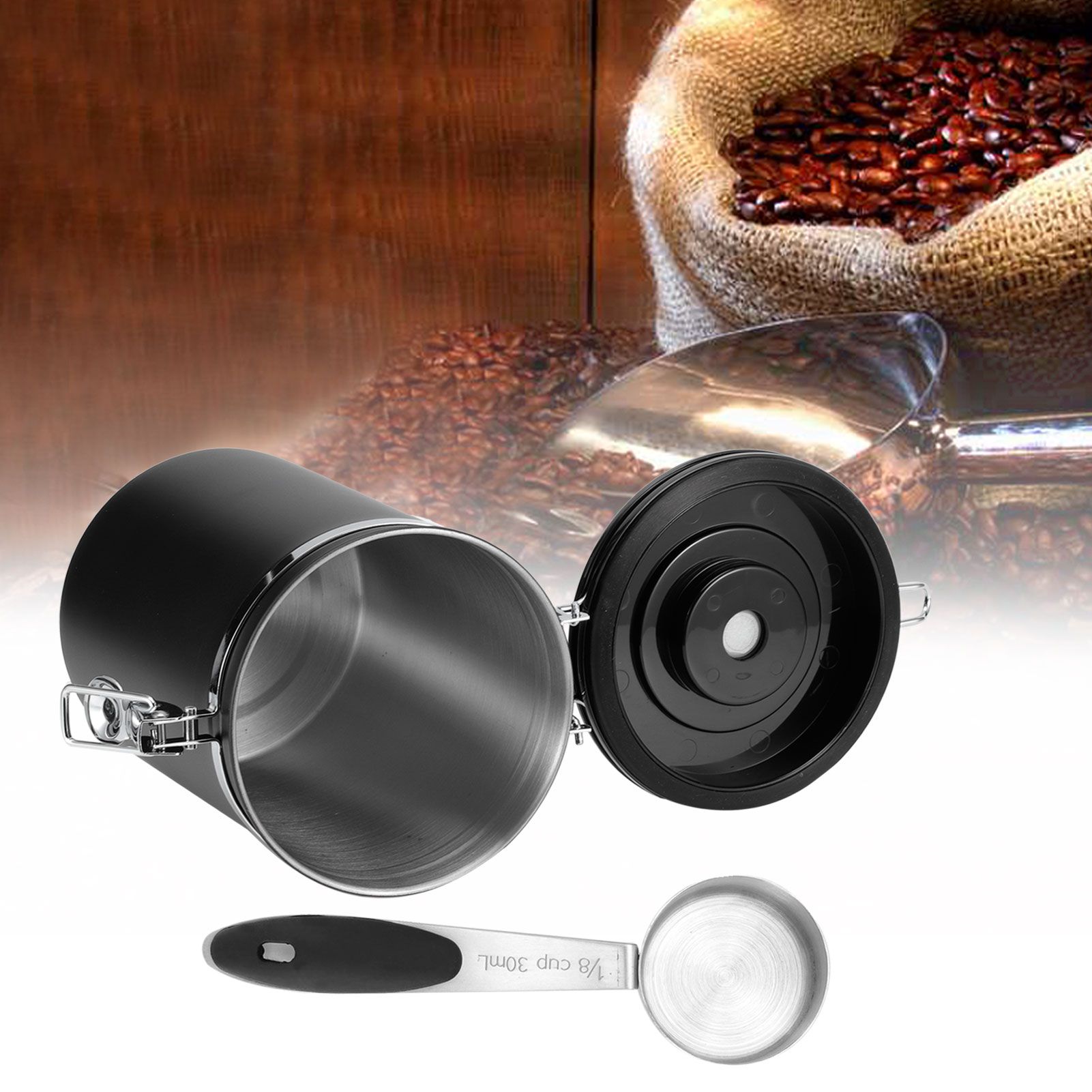 1.8L 304 Stainless Steel Sealing Can Airtight Storage Container with Spoon for view 9