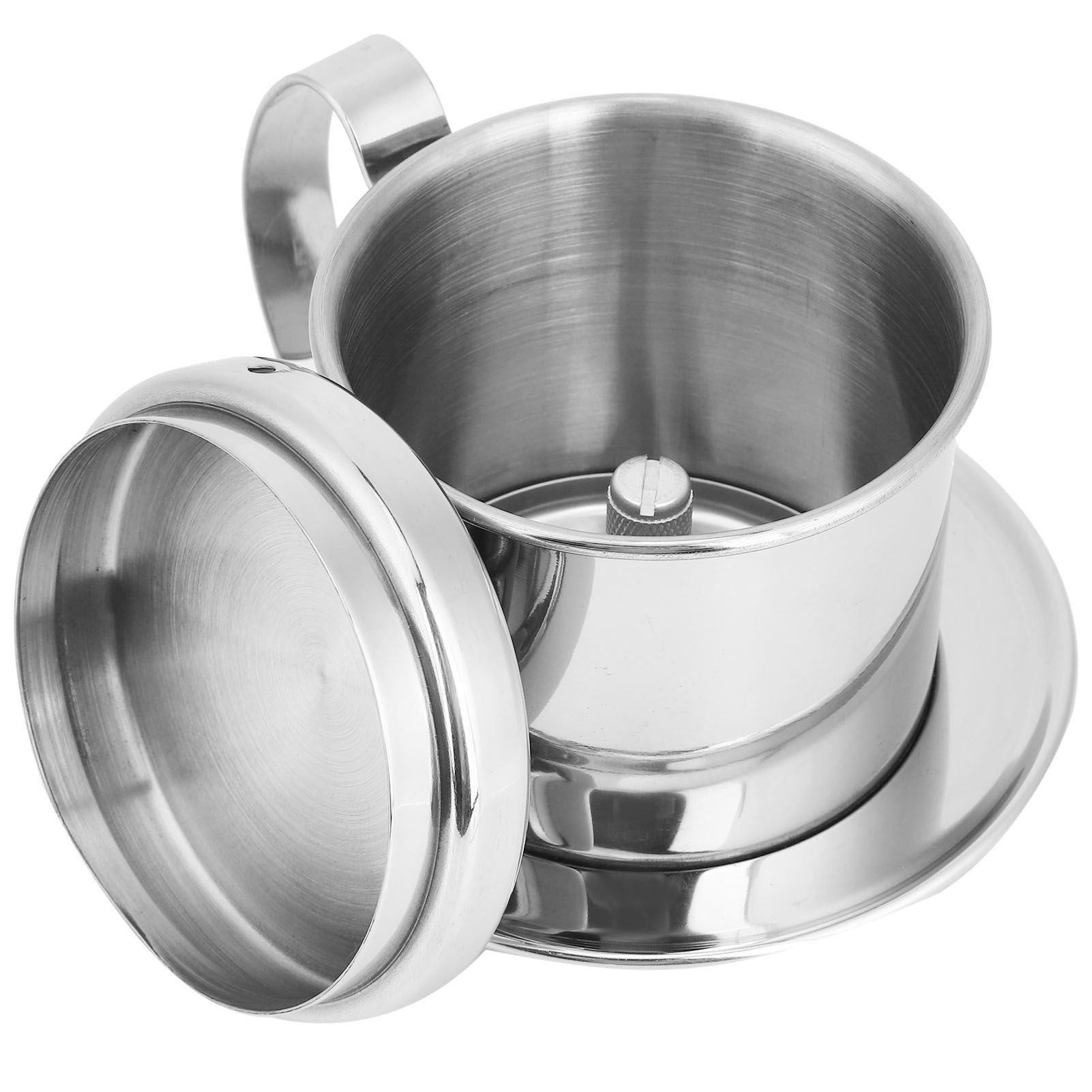 Drip Coffee Filter Pot Silver 304 Stainless Steel Hhousehold Bbrewing Coffee
