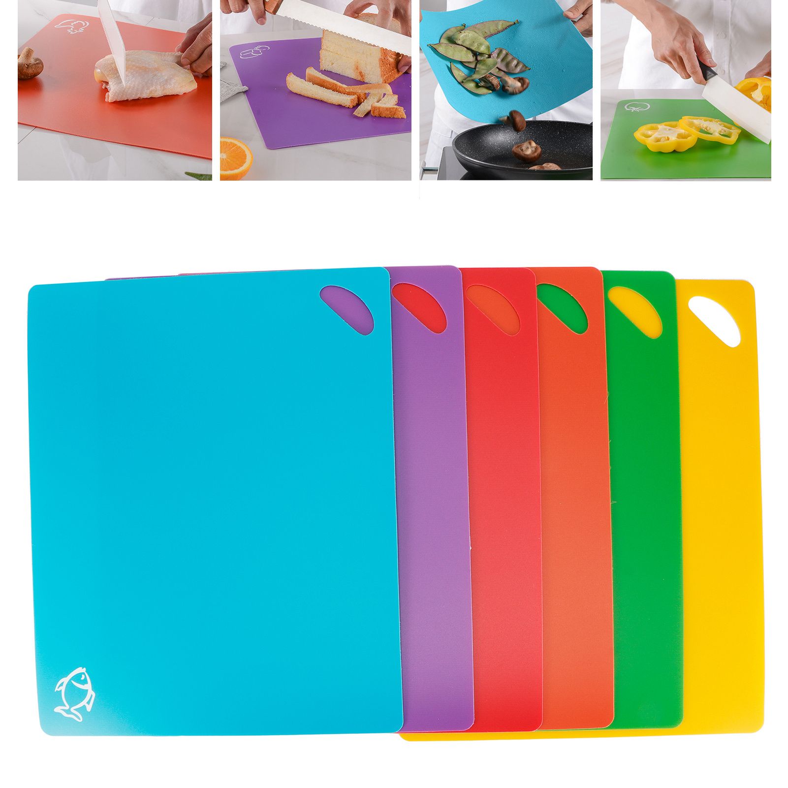 6Pcs set Cutting Board Chopping Boards Flexible NonSlip Vegetable Meat Tools view 10