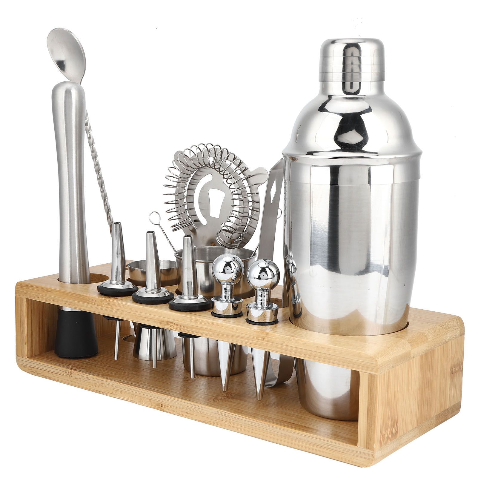 16Pcs 304 Stainless Steel Cocktail Shaker Bar Set Wine Drinking Mixer with