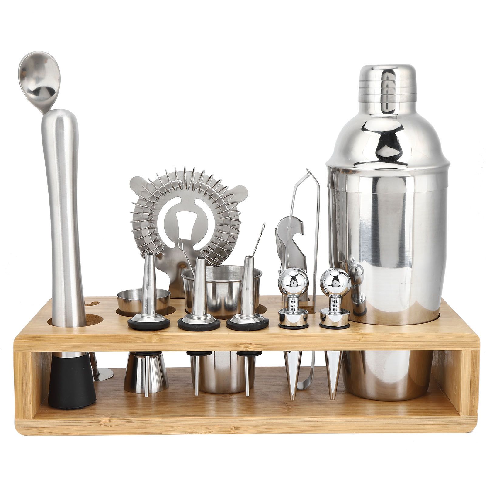 16Pcs 304 Stainless Steel Cocktail Shaker Bar Set Wine Drinking Mixer with view 2