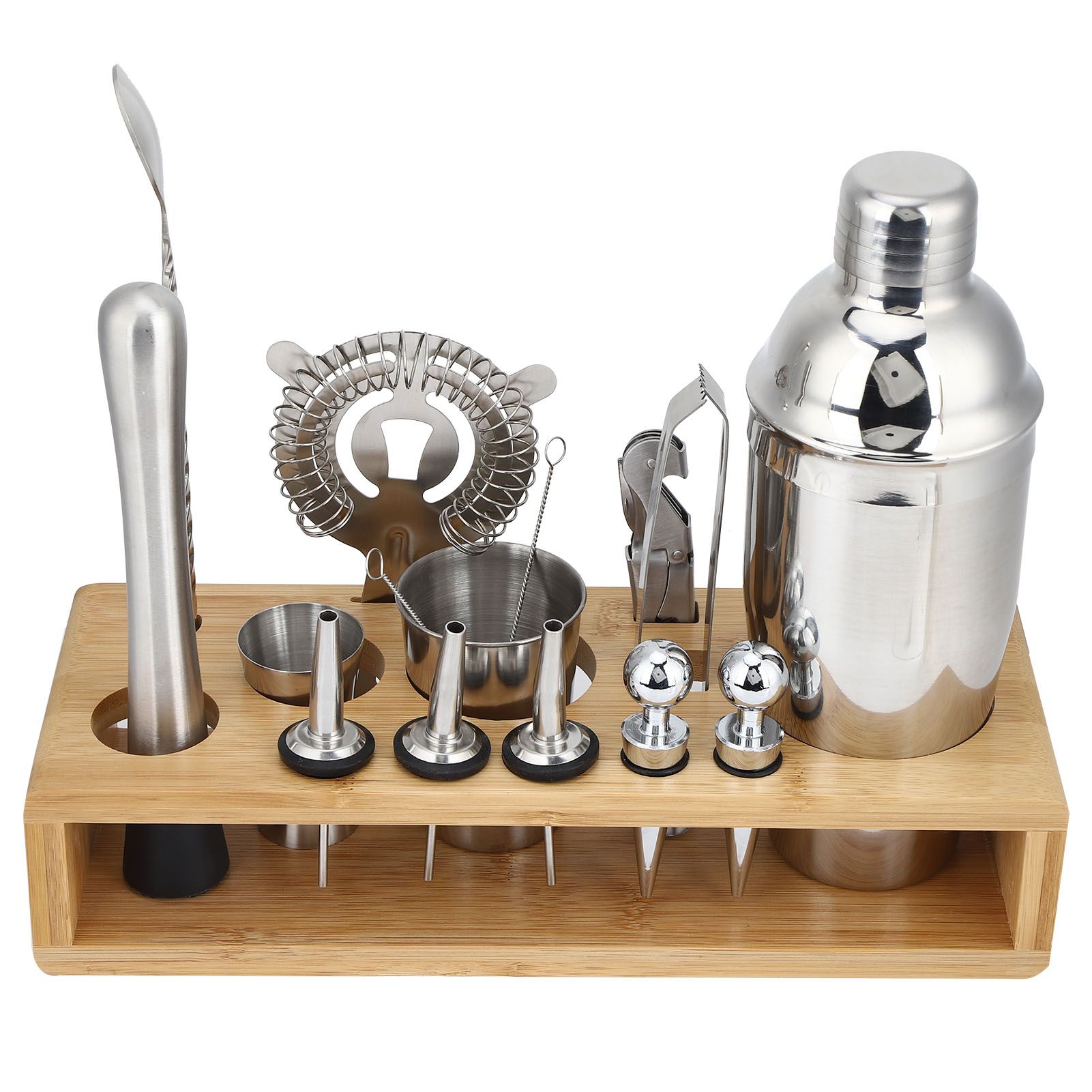 16Pcs 304 Stainless Steel Cocktail Shaker Bar Set Wine Drinking Mixer with view 3