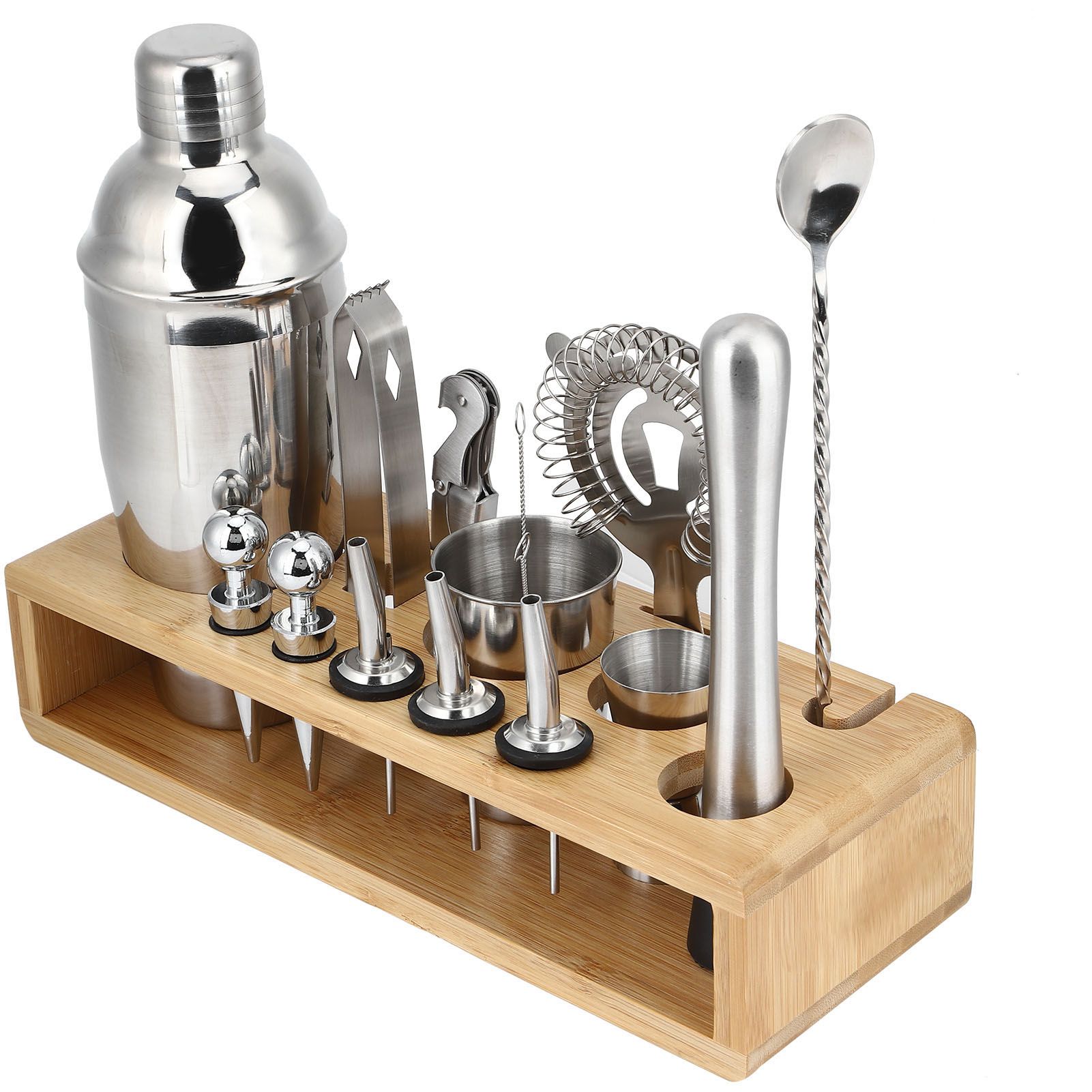 16Pcs 304 Stainless Steel Cocktail Shaker Bar Set Wine Drinking Mixer with view 4