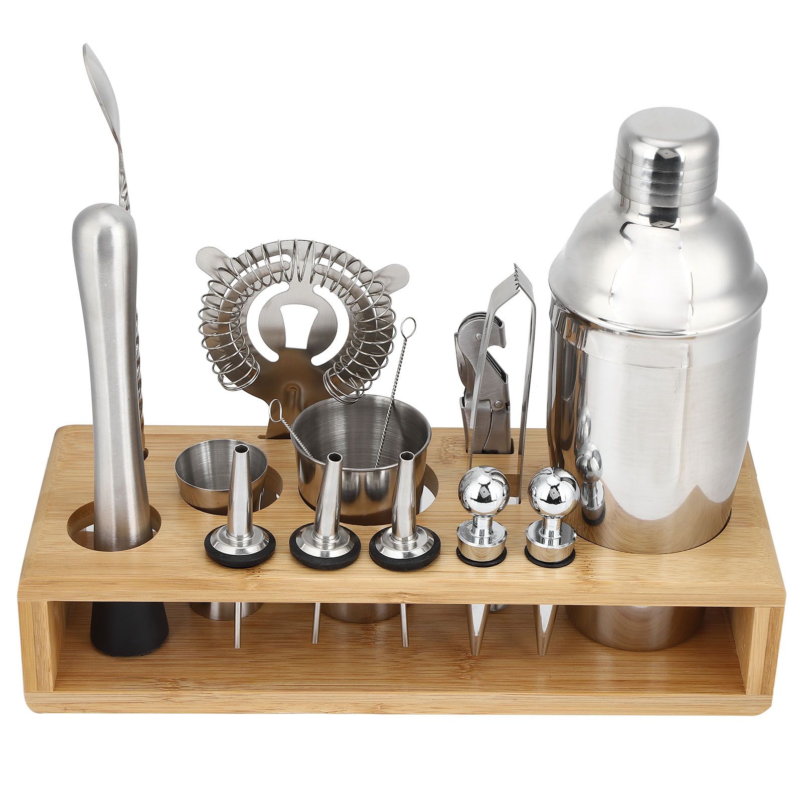 16Pcs 304 Stainless Steel Cocktail Shaker Bar Set Wine Drinking Mixer with view 5