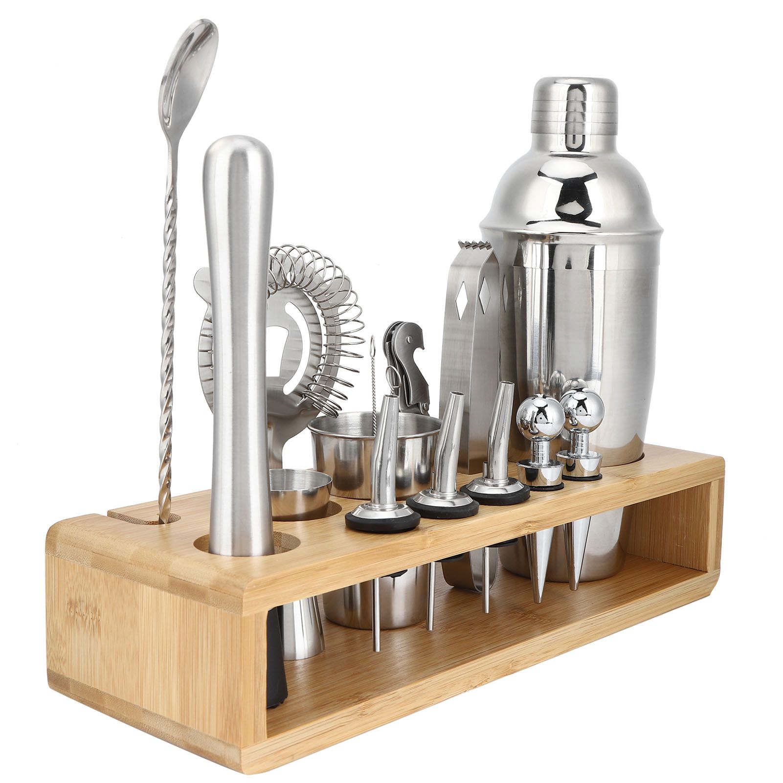 16Pcs 304 Stainless Steel Cocktail Shaker Bar Set Wine Drinking Mixer with view 6