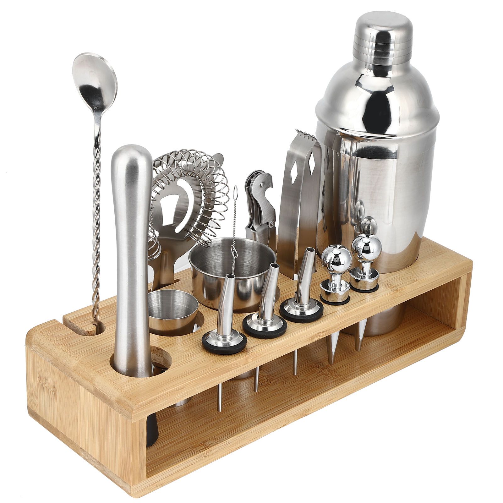 16Pcs 304 Stainless Steel Cocktail Shaker Bar Set Wine Drinking Mixer with view 7